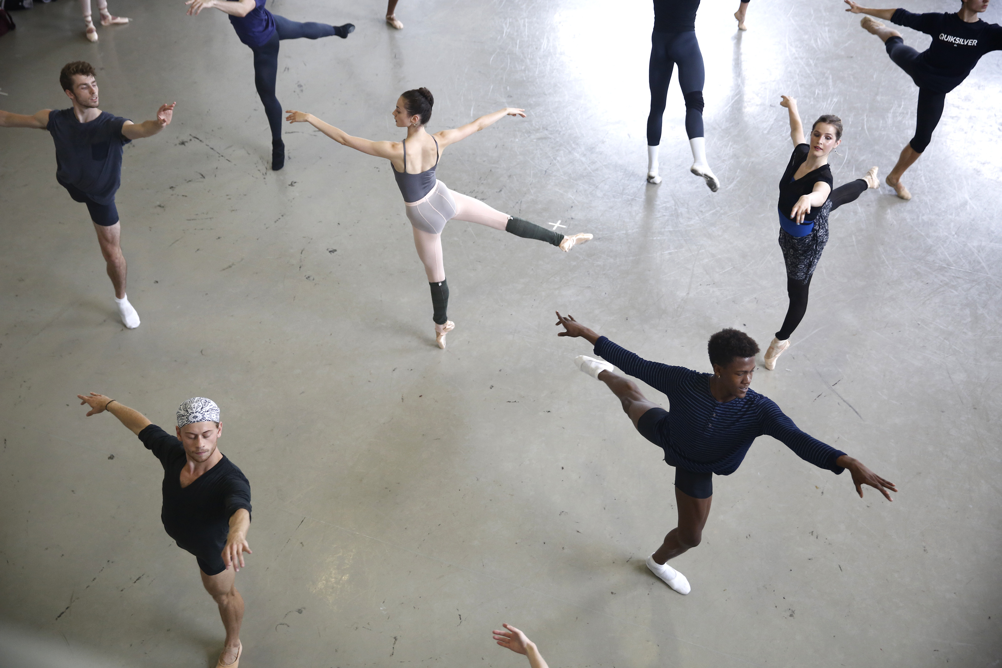 Clark practiced during the ballet’s first company class.