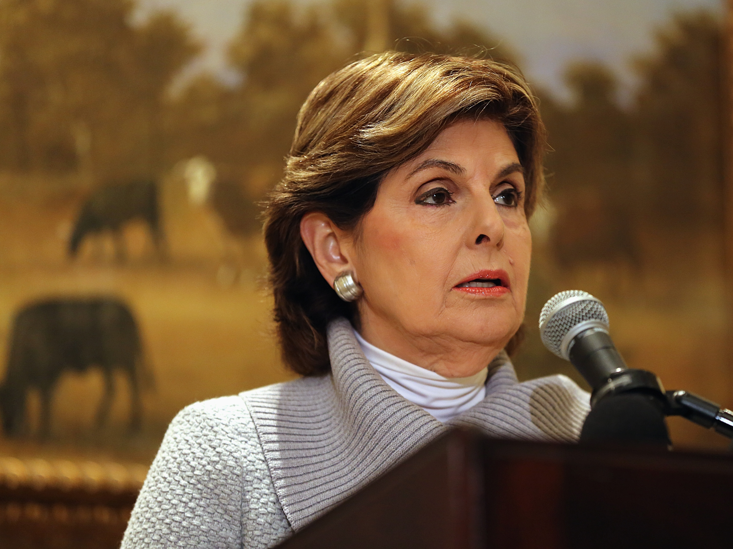 Attorney Gloria Allred spoke at the Omni Parker House Hotel in Boston on Saturday about Bill Cosby’s deposition on Friday.