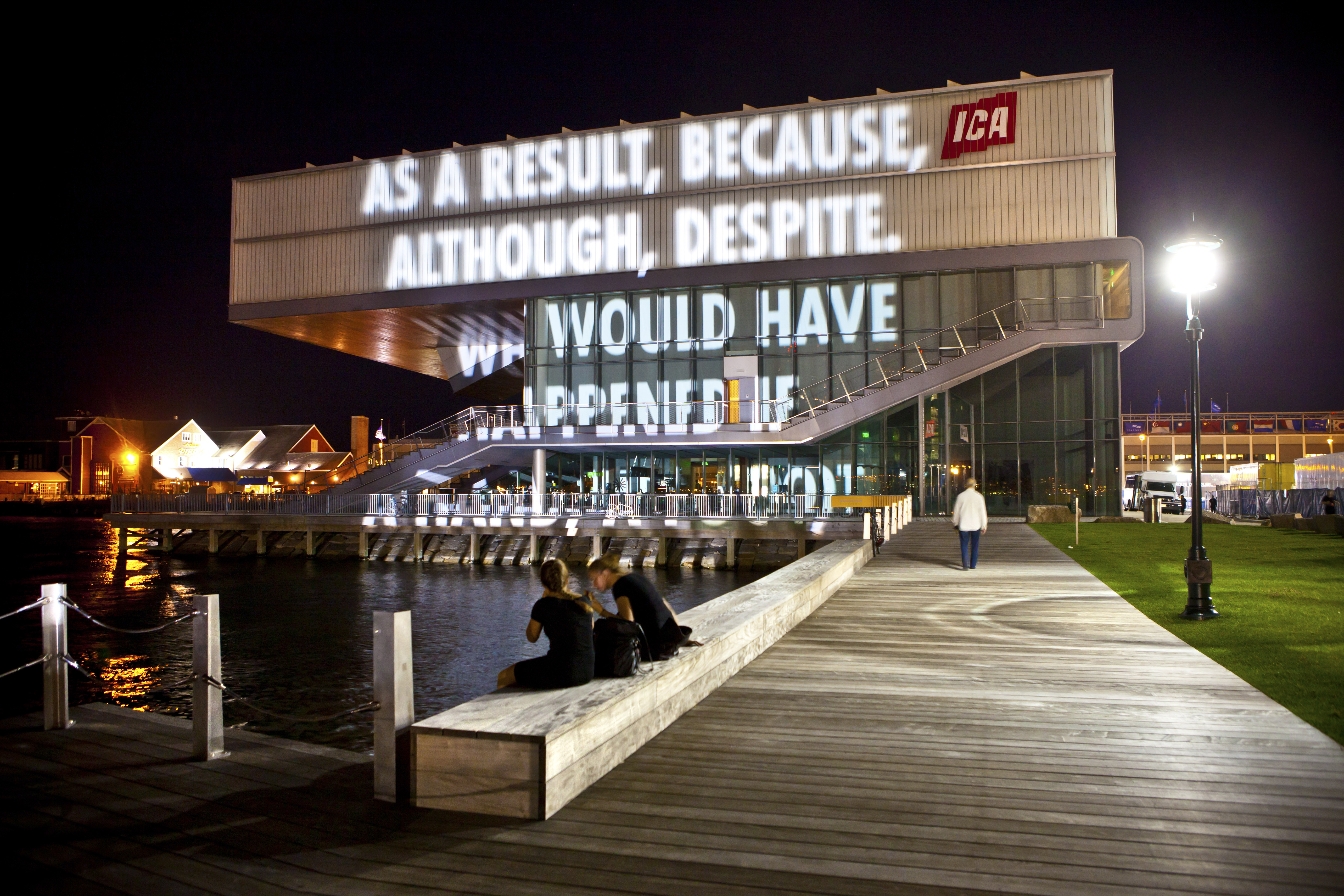 A work by Jenny Holzer was projected on the Institute of Contemporary Art in 2010.