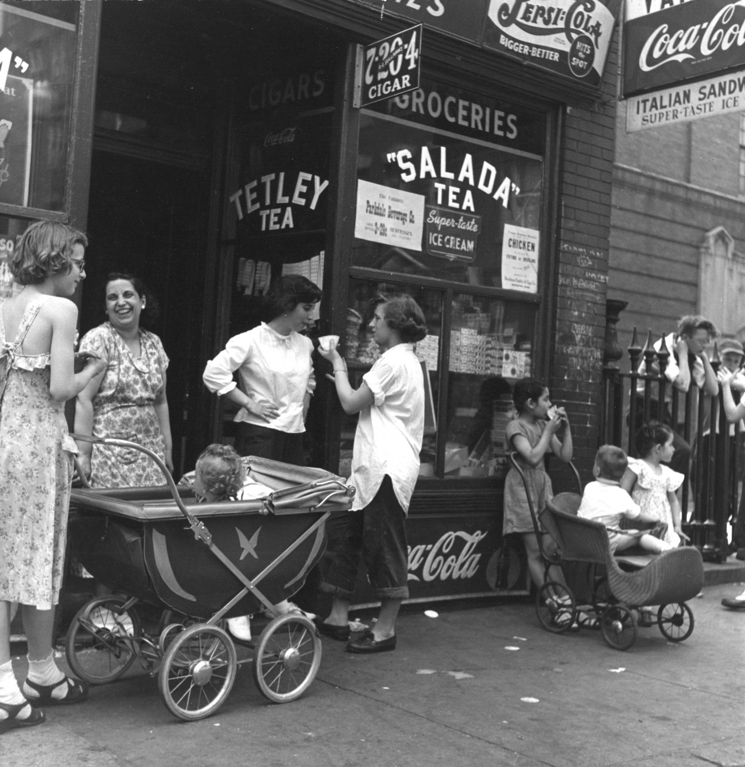 Jules Aarons’s “Women and Children, West End, Boston (Salada Tea).”