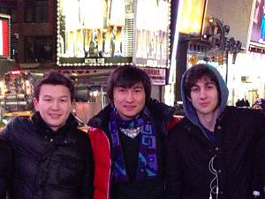 Azamat Tazhayakov, left, and Dias Kadyrbayev, center, knew Dzhokhar Tsarnaev, right, at the University of Massachusetts at Dartmouth.