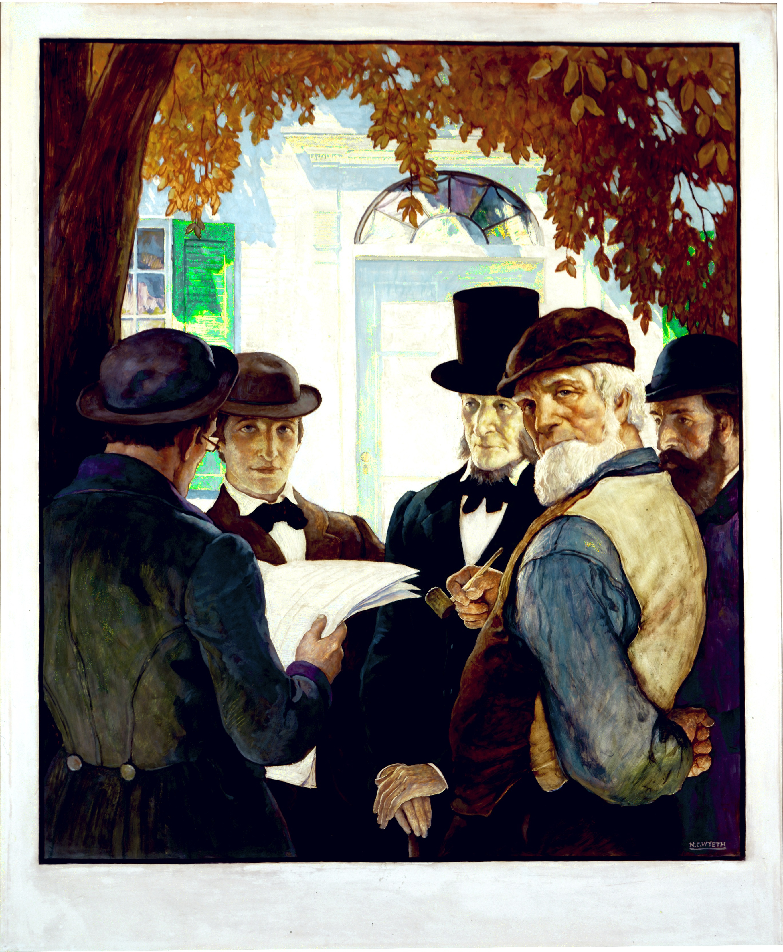 The 1936 cover illustration for “Men of Concord” by N. C. Wyeth.