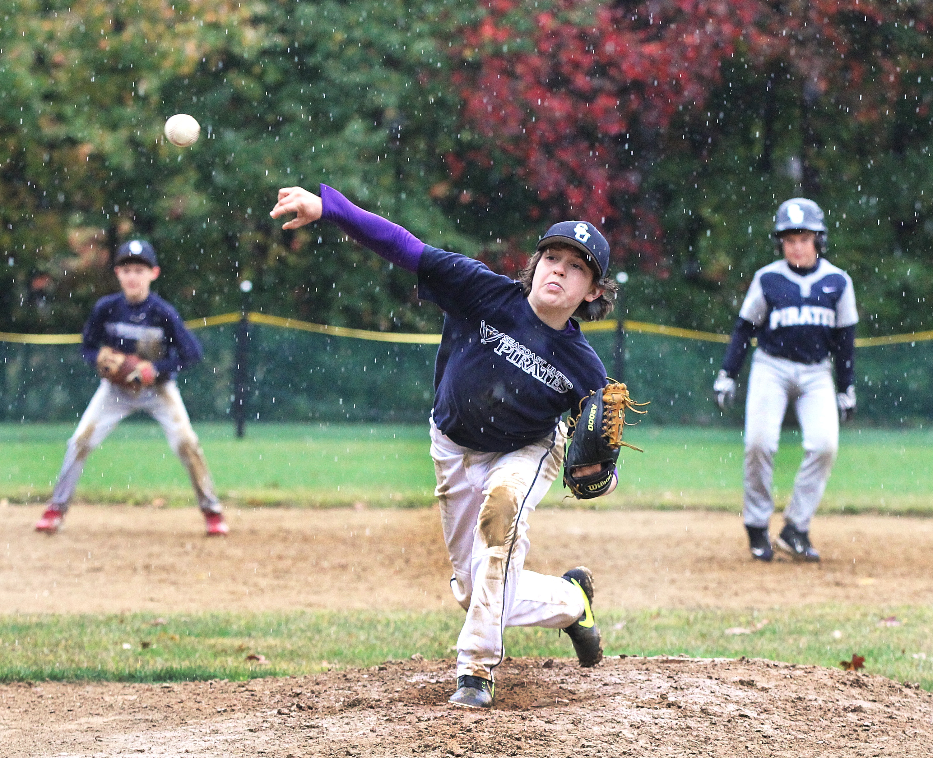 Myles Sargent of Seacoast United Navy pitched during a game against Seacoast United Carolina in Stratham, N.H.