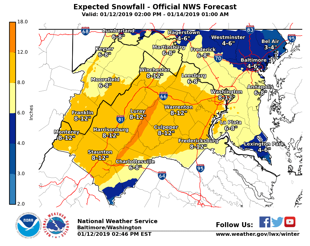 New England is missing a moderate-to-major snowstorm in Washington, D.C., and surrounding areas through Sunday.