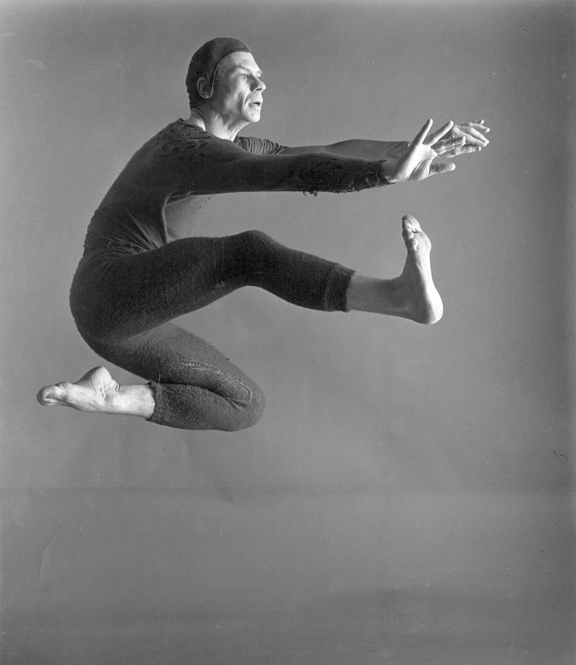 Merce Cunningham performing.