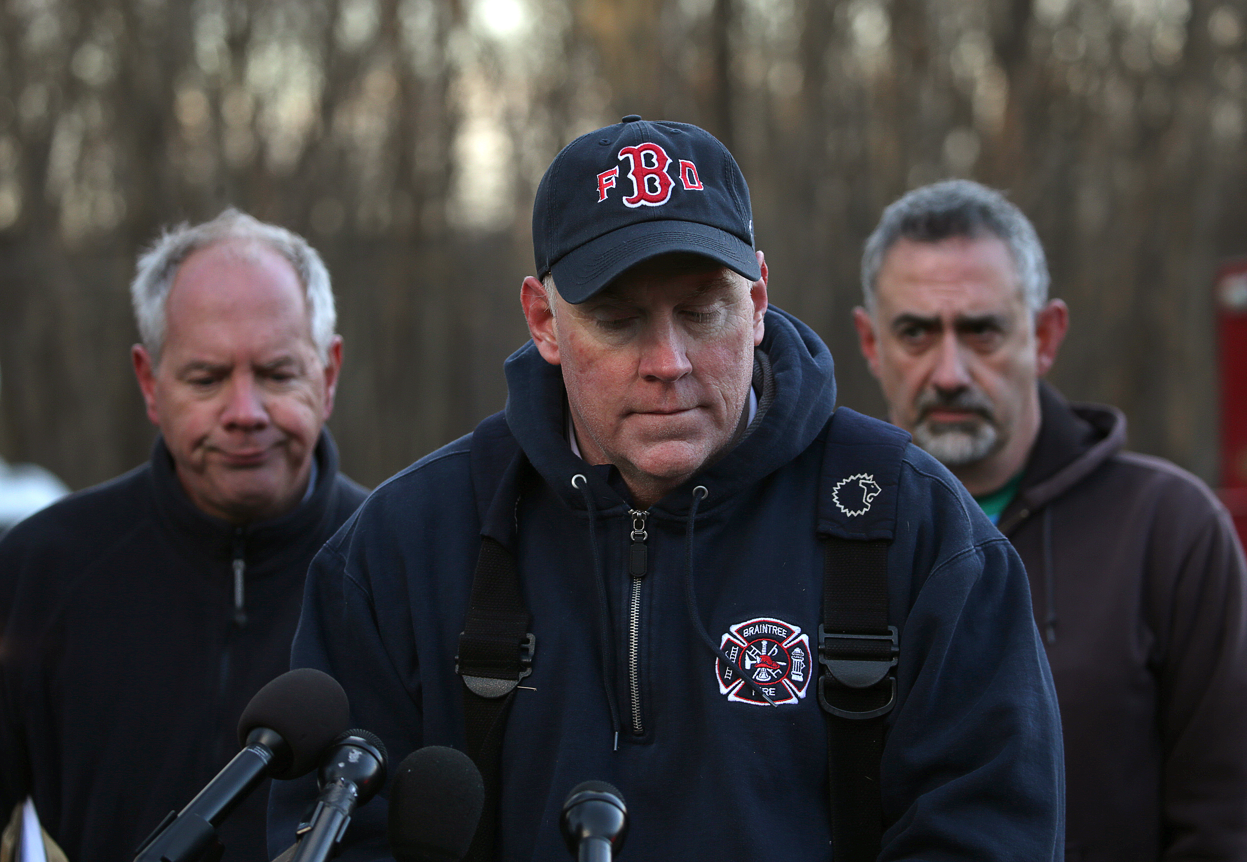 From left to right: Braintree Mayor Joseph Sullivan, Fire Chief James O’Brien, and Louis Dutton, water works superintendent.
