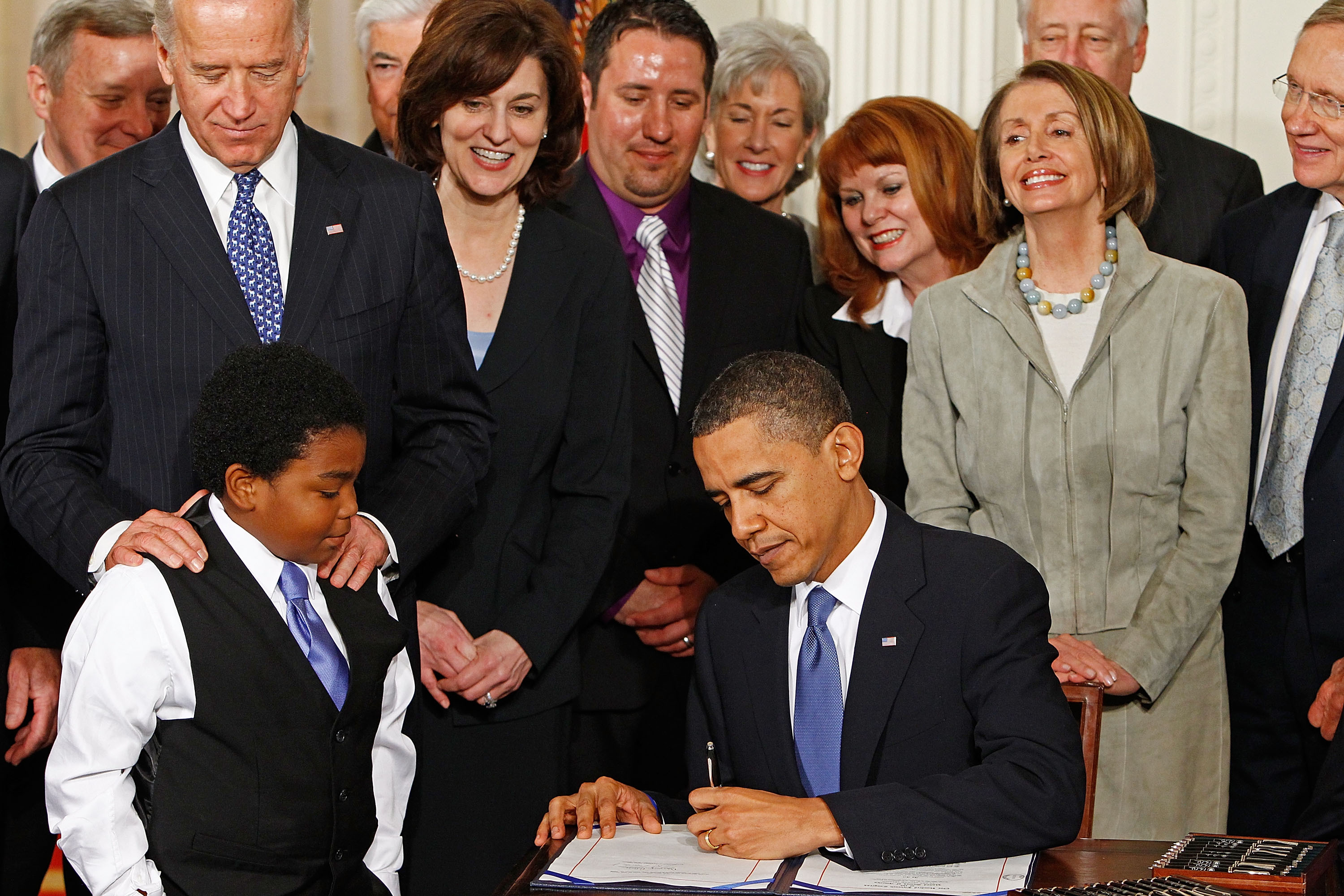 President Obama signs the Patient Protection and Affordable Care Act, better known as Obamacare, into law on March 23, 2010.