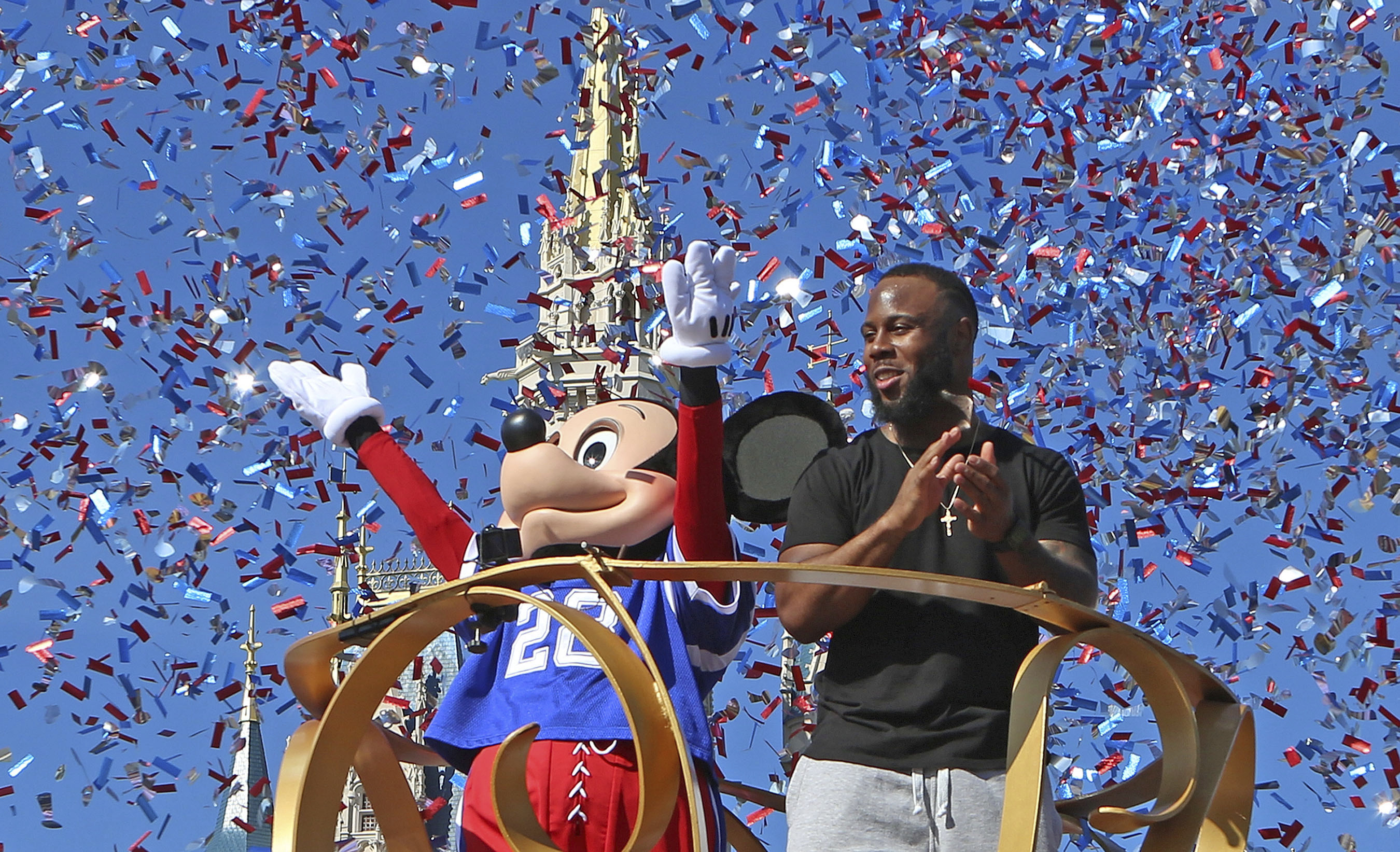 James White was honored with a parade at Disney World in Florida on Monday.