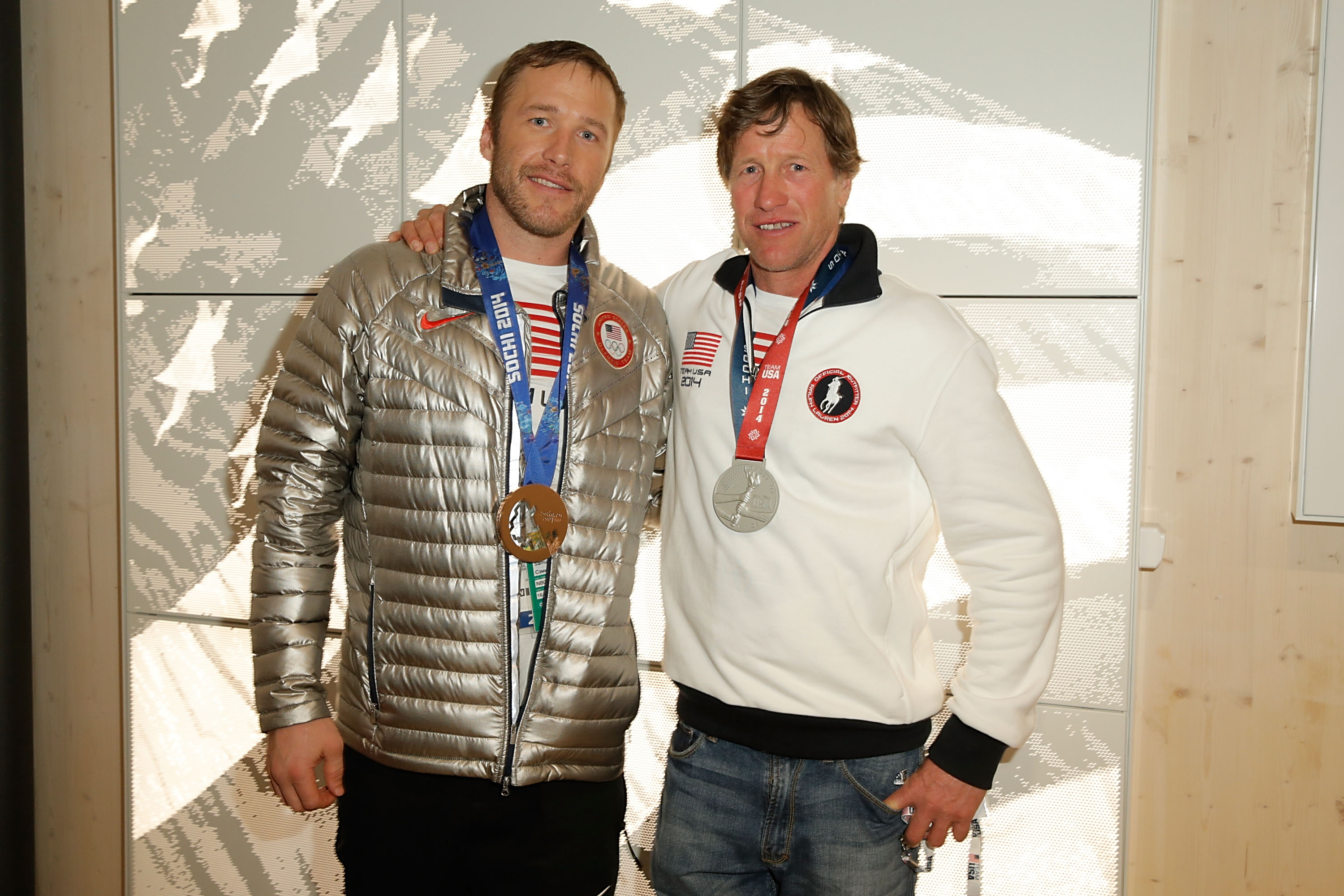 Mike Kenney (right) with Bode Miller at the 2014 Olympics in Sochi, Russia.