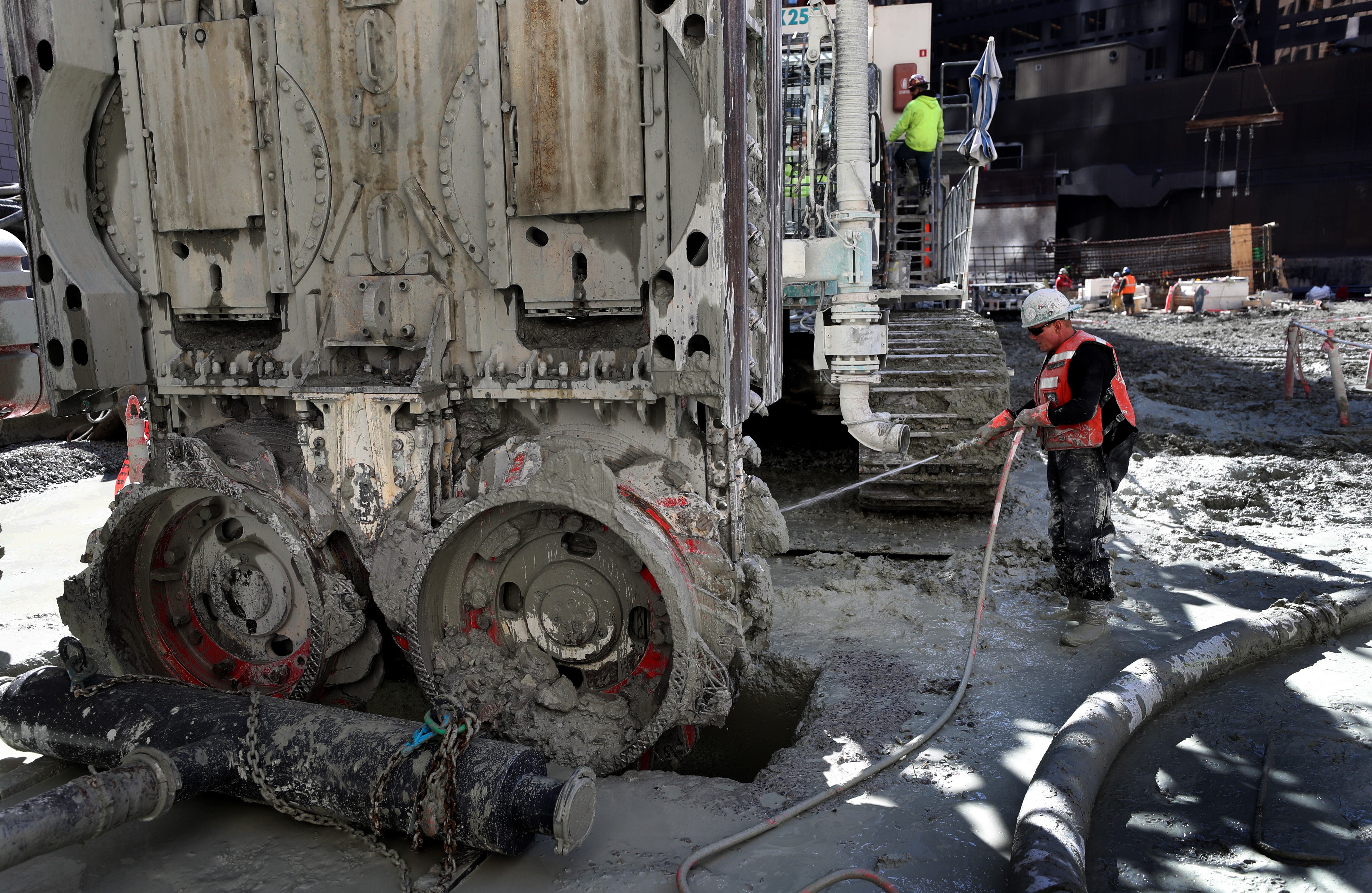 Once the foundation is built, construction work will proceed simultaneously below and above street level. In all, the project is expected to take about three years.