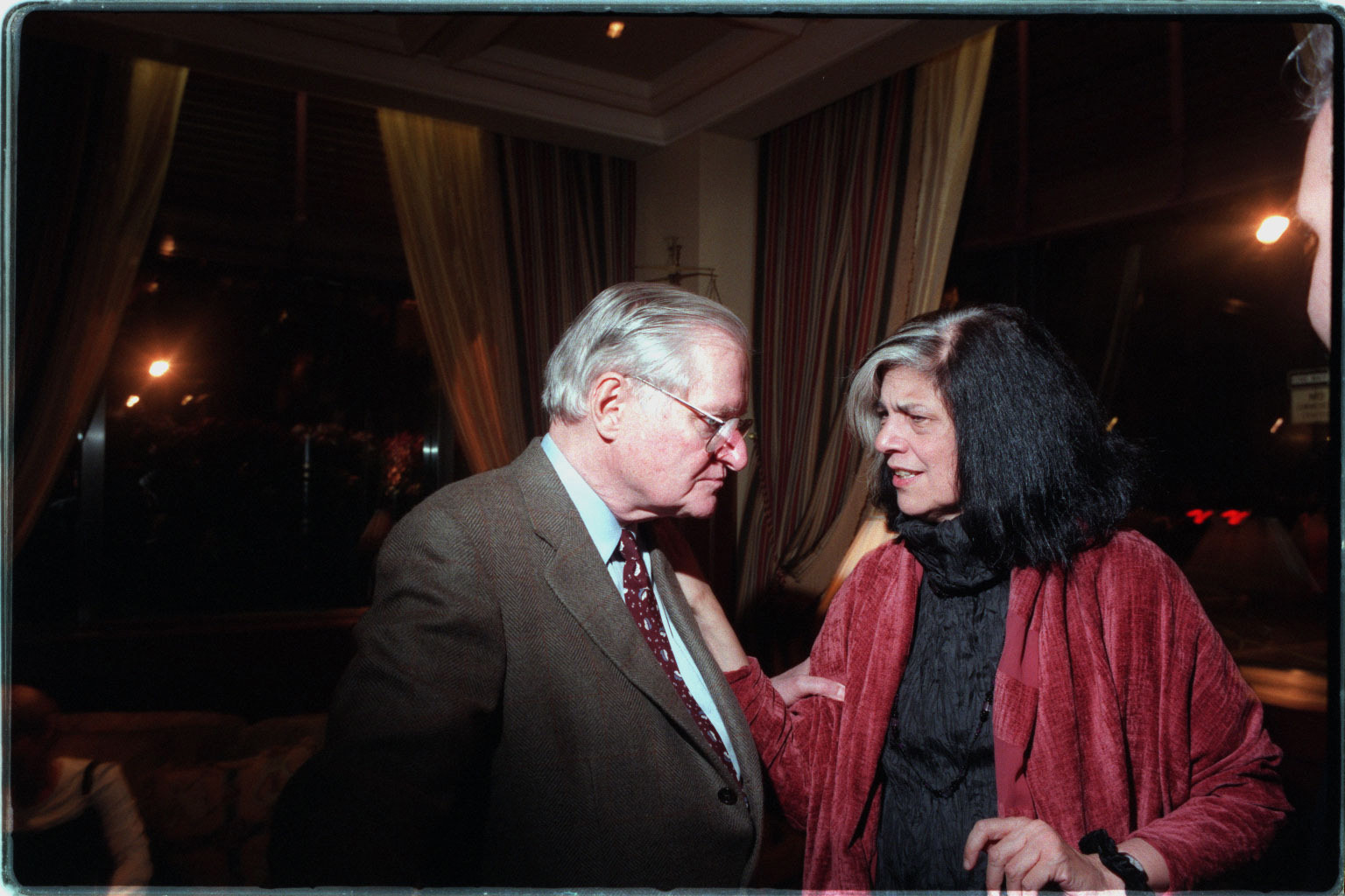 At a 1996 party for the publishing house: poet John Ashberry and Susan Sontag.