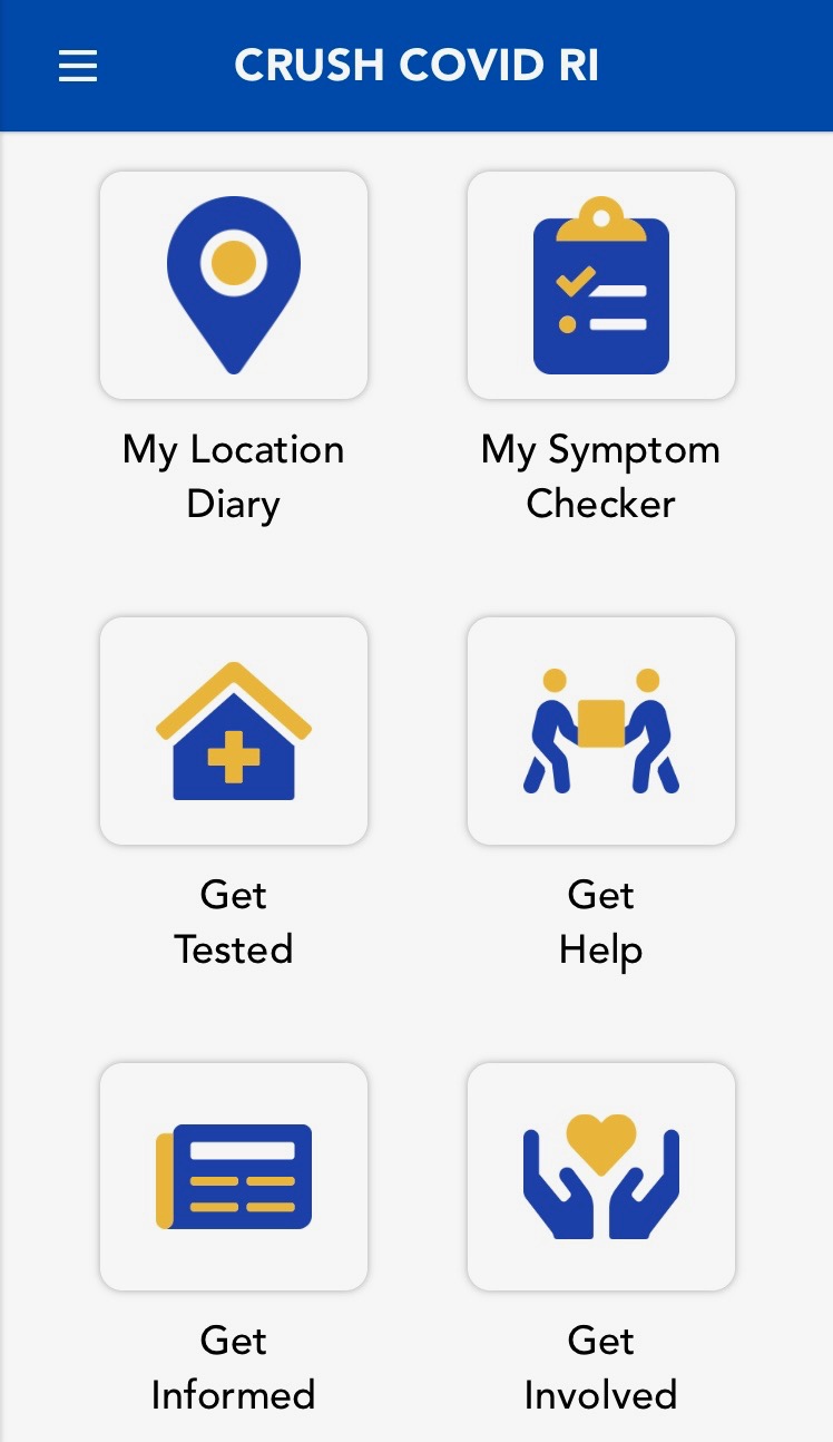 The "Crush COVID RI" pandemic response app.