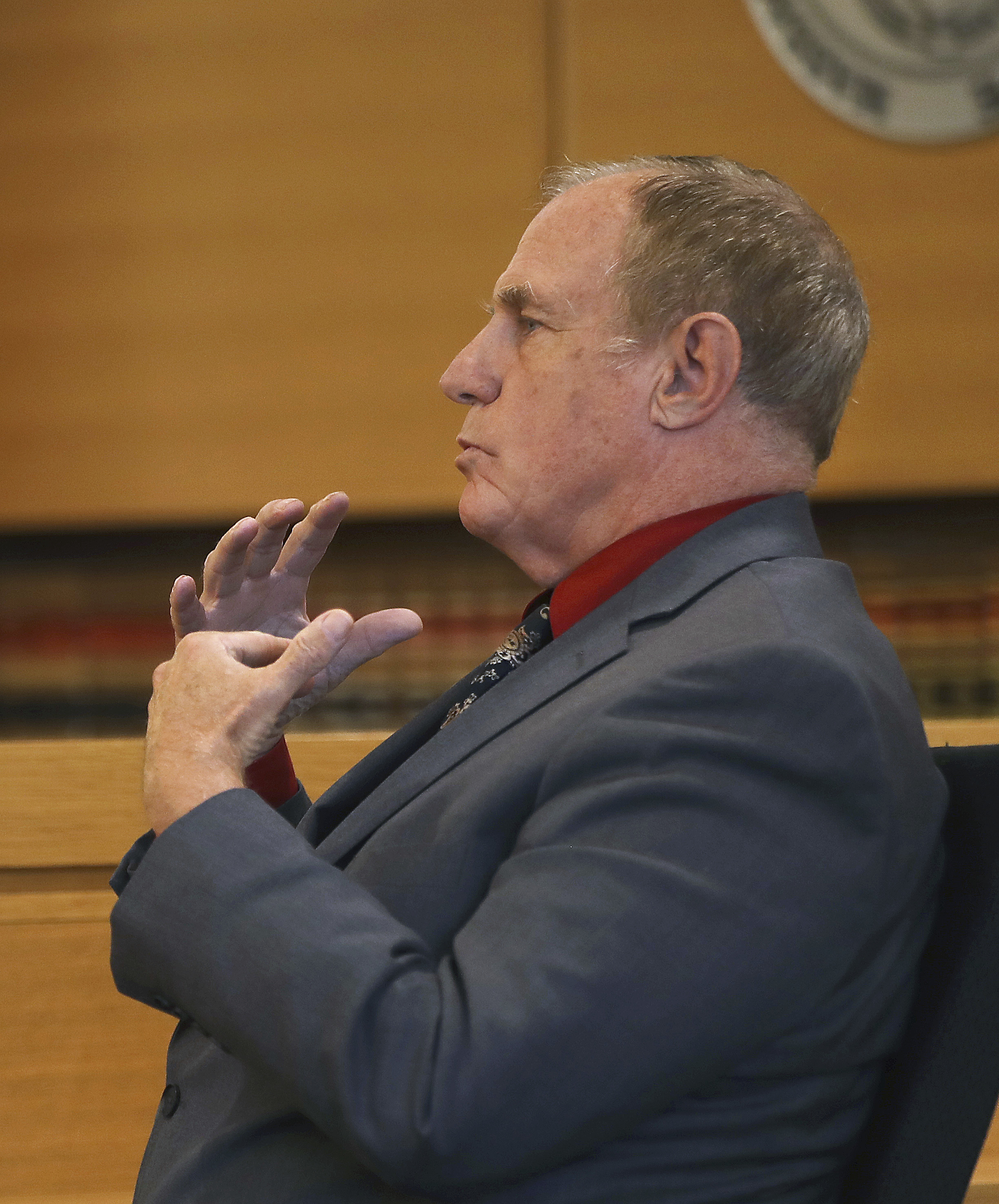 Retired Fairhaven Fire Department Lt. Walt Therrian testified.