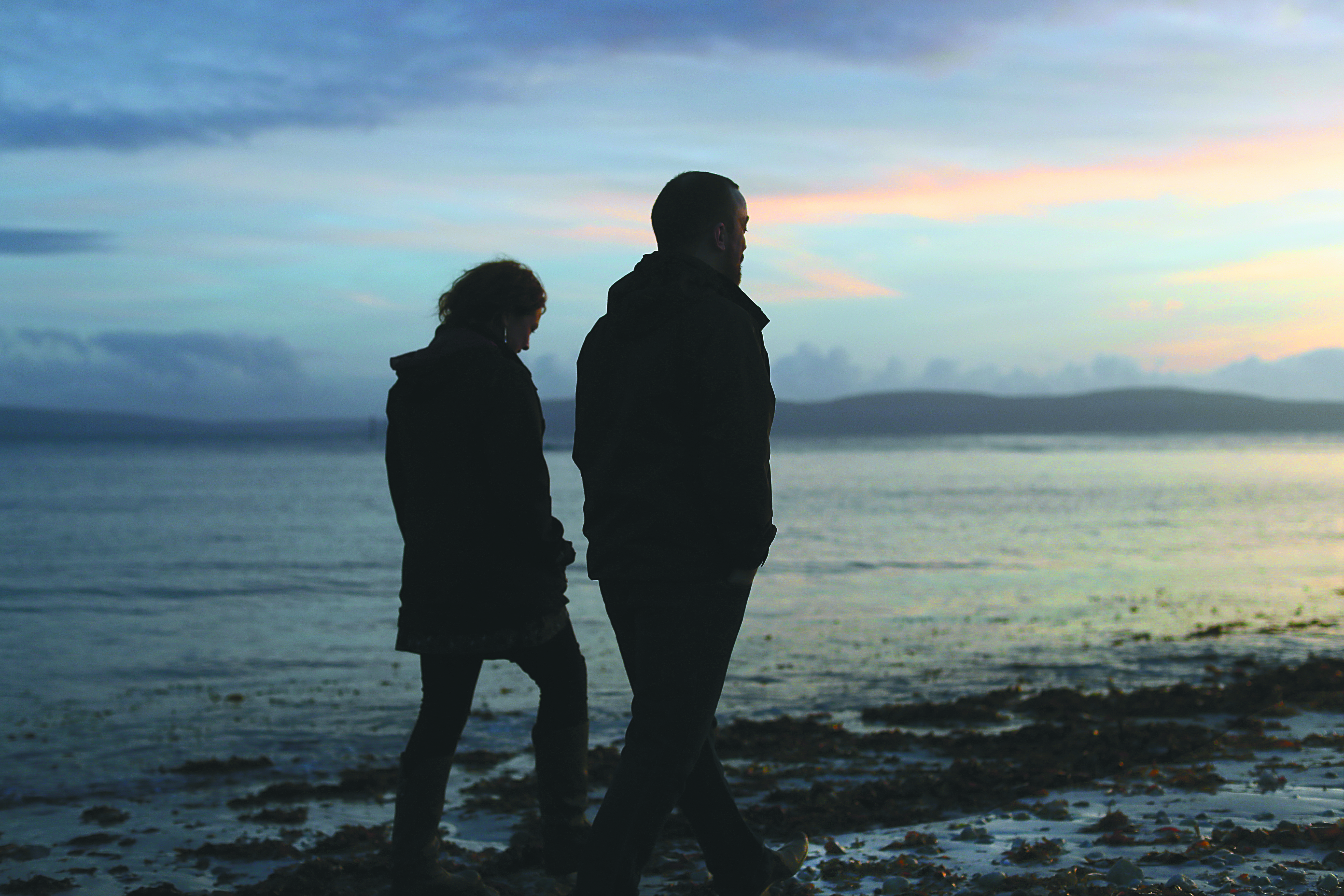 Vincent Doyle and Sarah Thomas walked the beach at Galway Bay in Ireland.