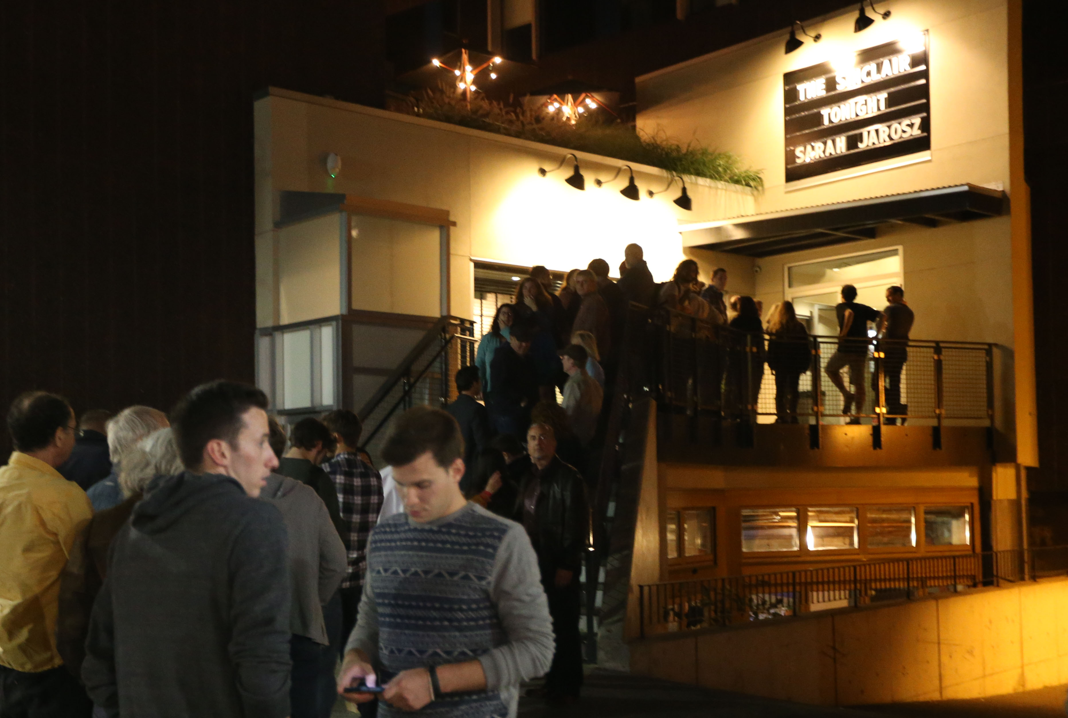People lined up outside the Sinclair to see a show at the 500-seat concert venue on Church Street earlier this month.