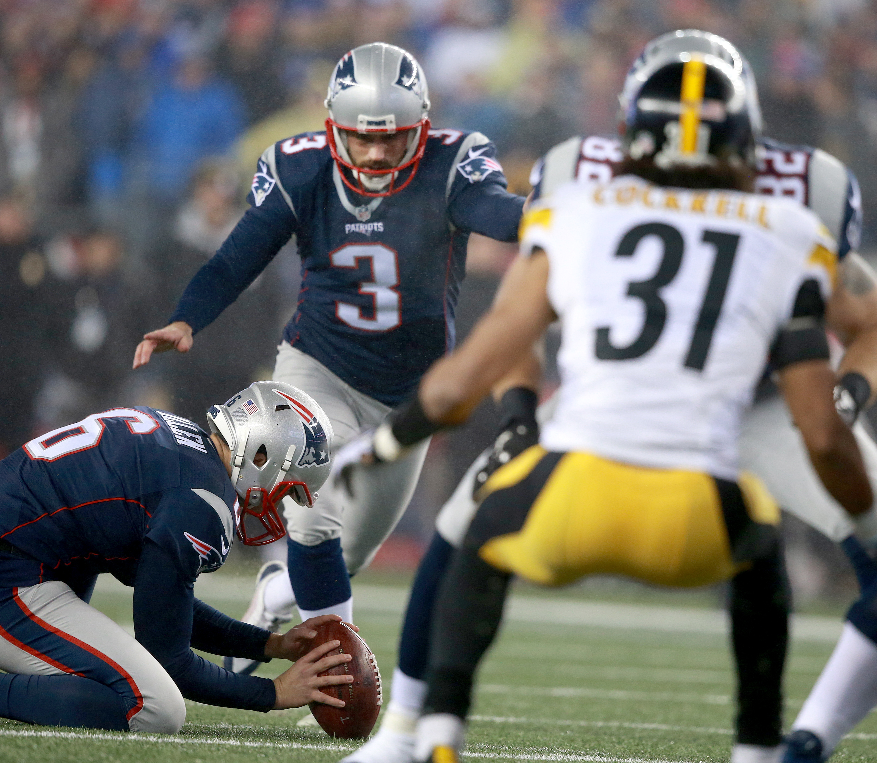 Stephen Gostkowski connected from 31 yards in the first quarter.