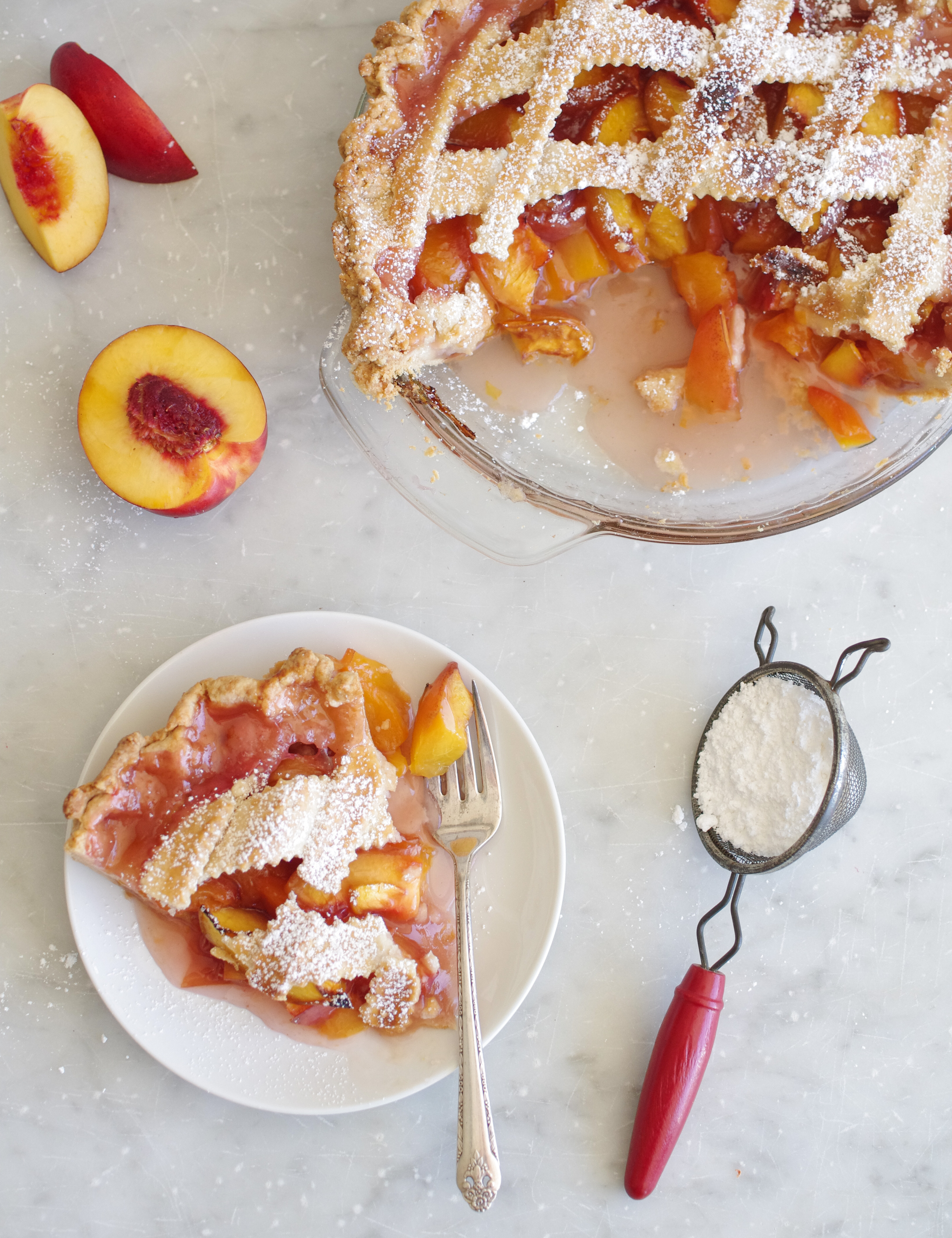 Nectarine lattice pie