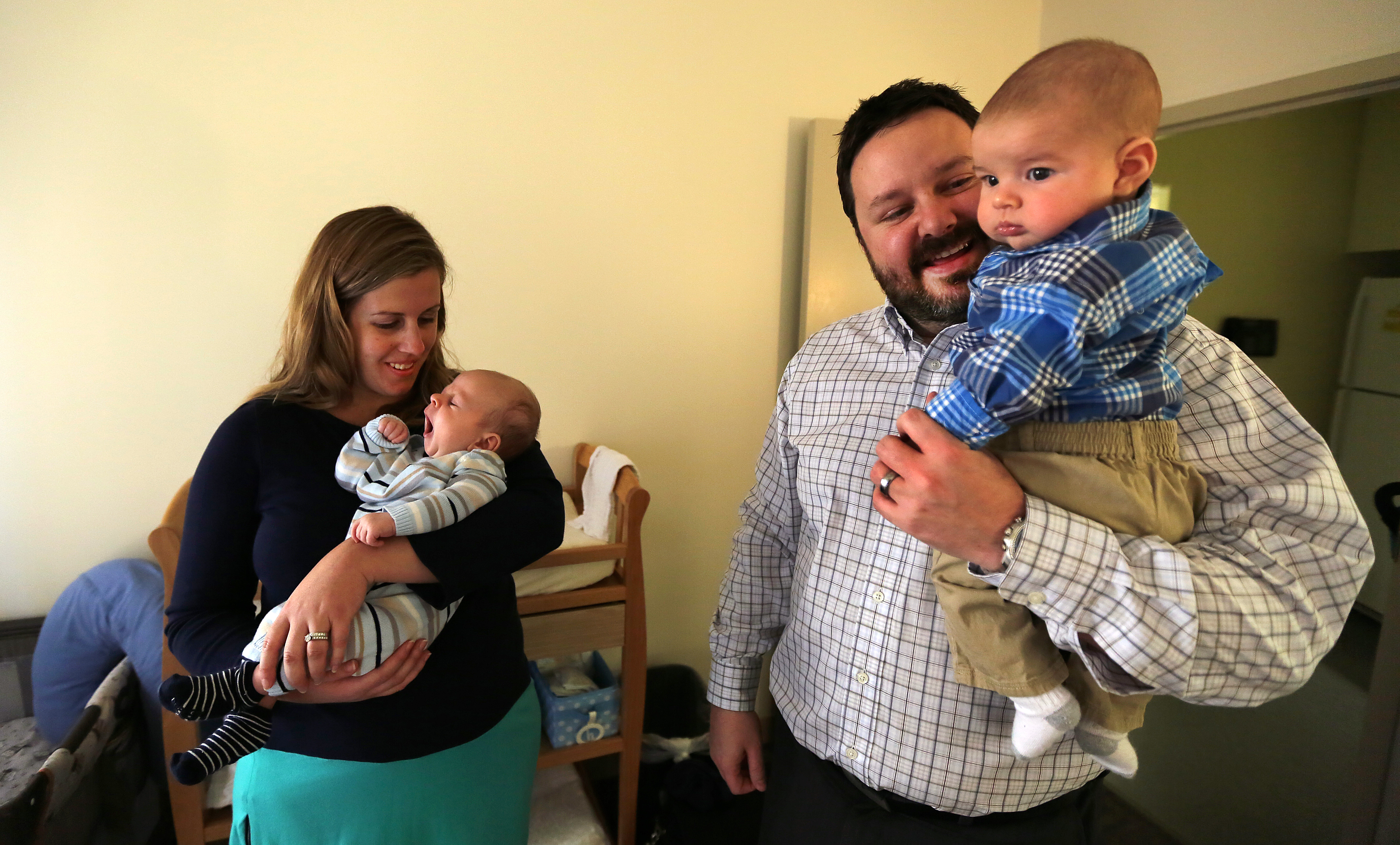CHT Group’s Ben Hendricks visited his 4-month-old son, Hudson, in the company’s on-site nursery.