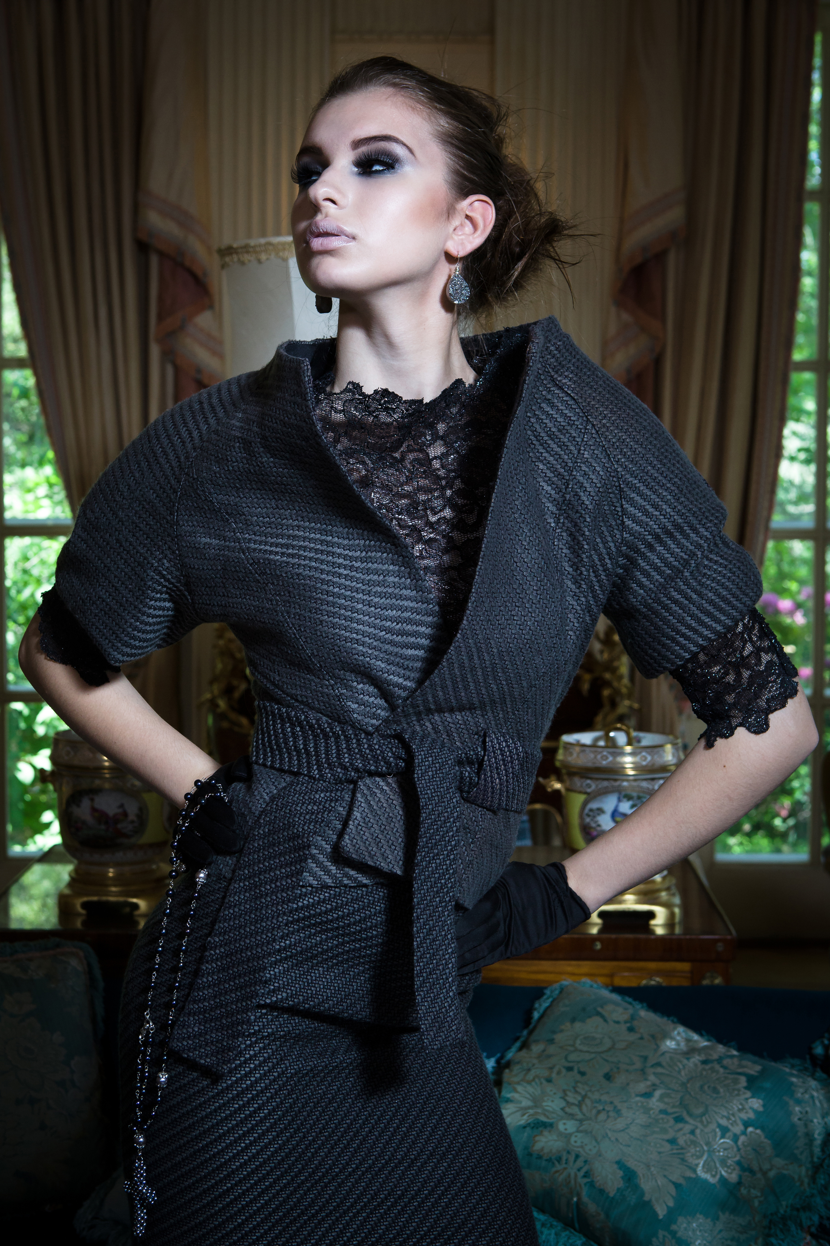 This is a model wearing a dress designed by Boston fashion designer Daniel Hernandez, who is taking part in Boston Fashion Week, Sept, 26- Oct. 3. / topic BostonFashion