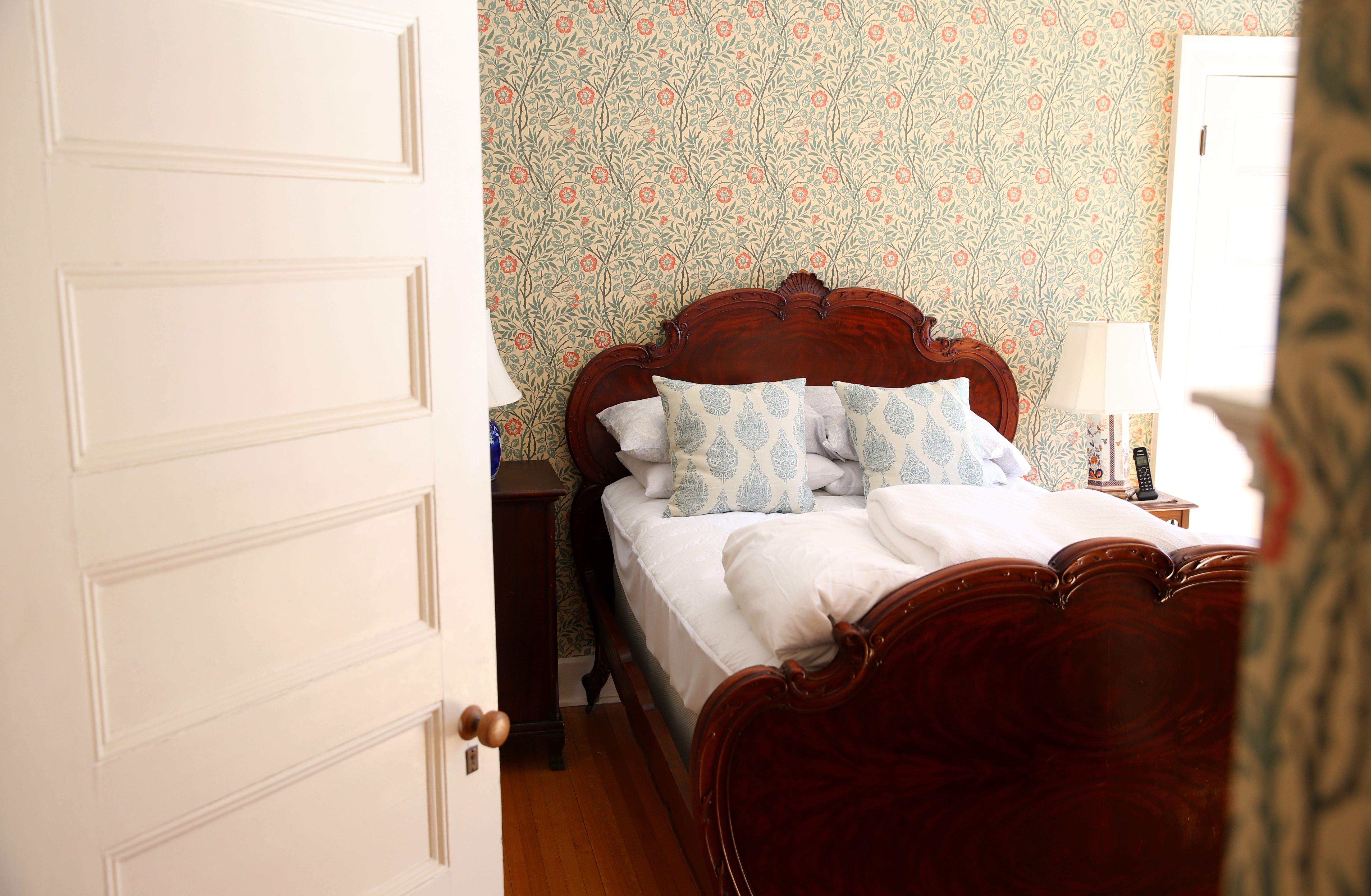 One of the home’s bedrooms