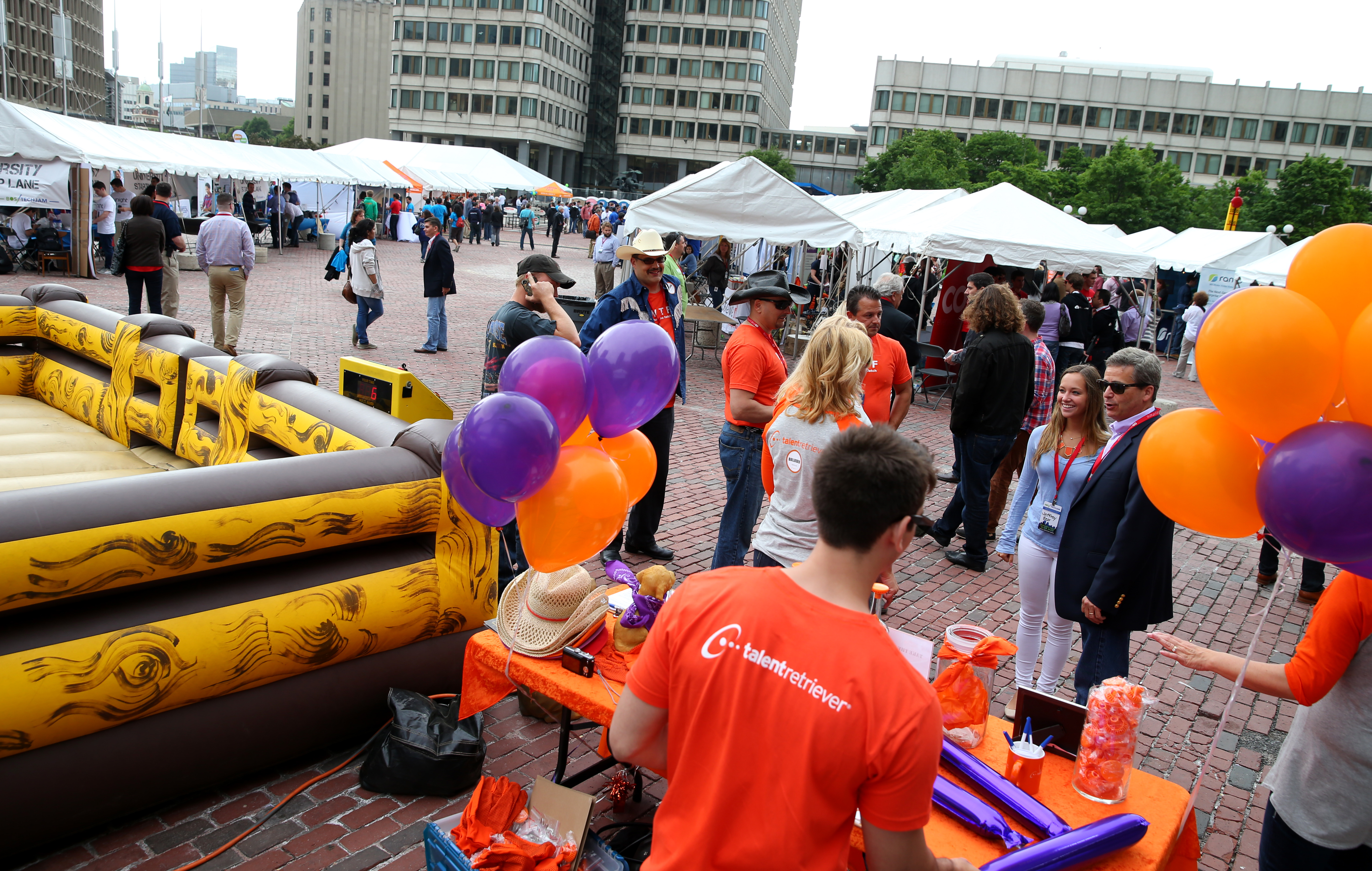 Boston Tech Jam outdoors on City Hall Plaza in 2014.