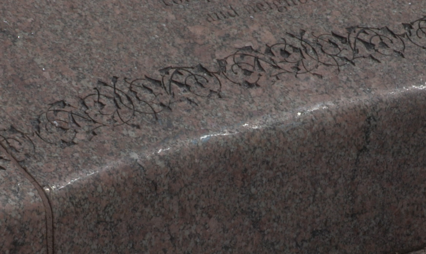 The once-smooth edges on the 9/11 memorial’s granite surface have taken a beating from skateboarders.