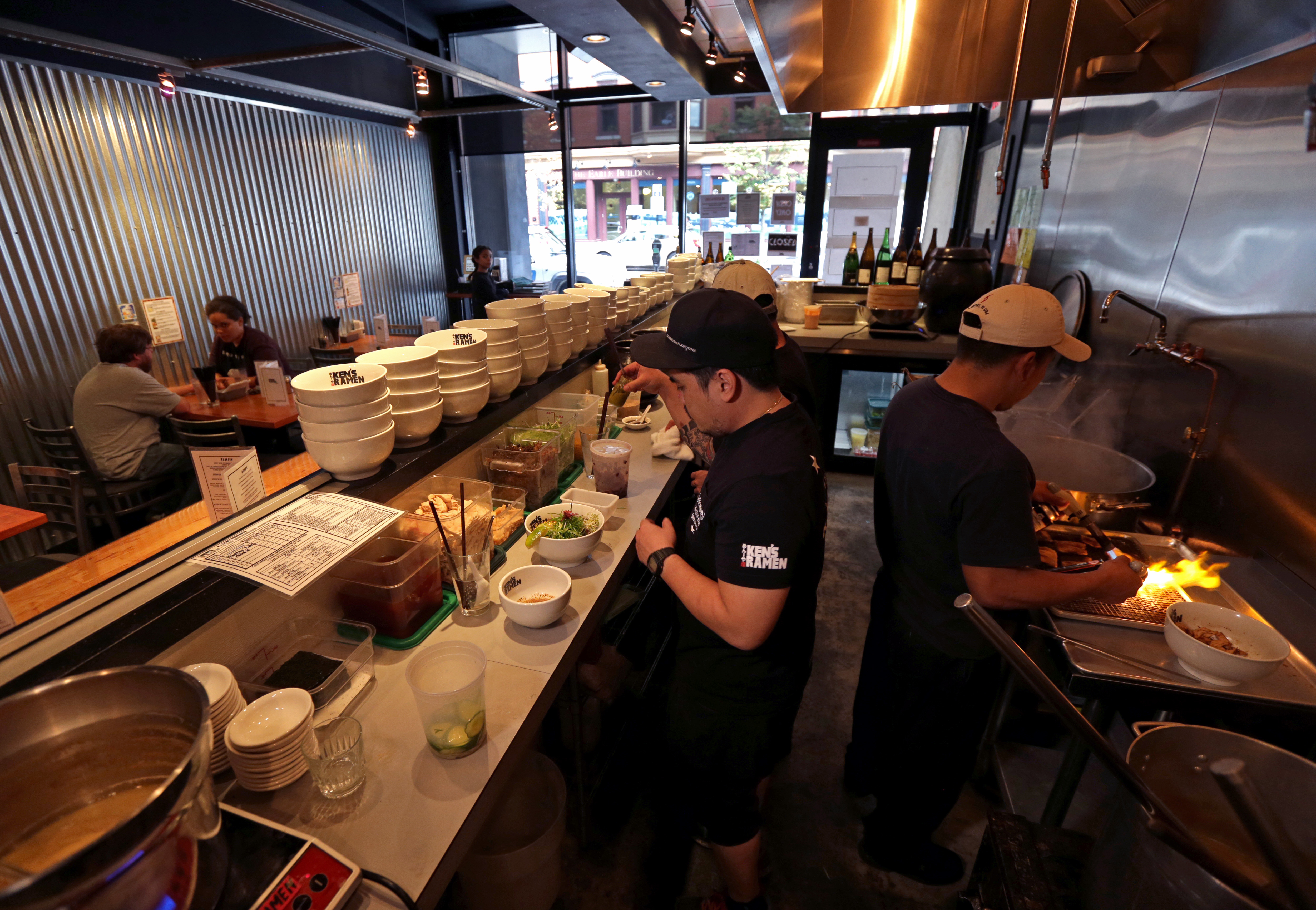 Ken’s Ramen serves steaming bowls of Japanese noodles in broth.