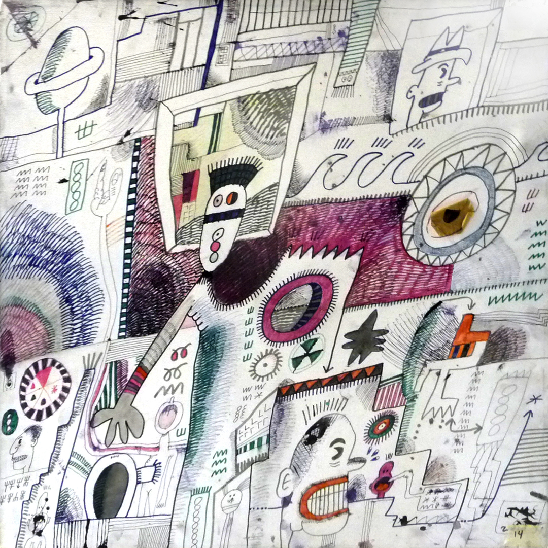 Jon Sarkin’s “Clinched Teeth,’’ currently on exhibit at VSA Massachusetts Open Door Gallery.