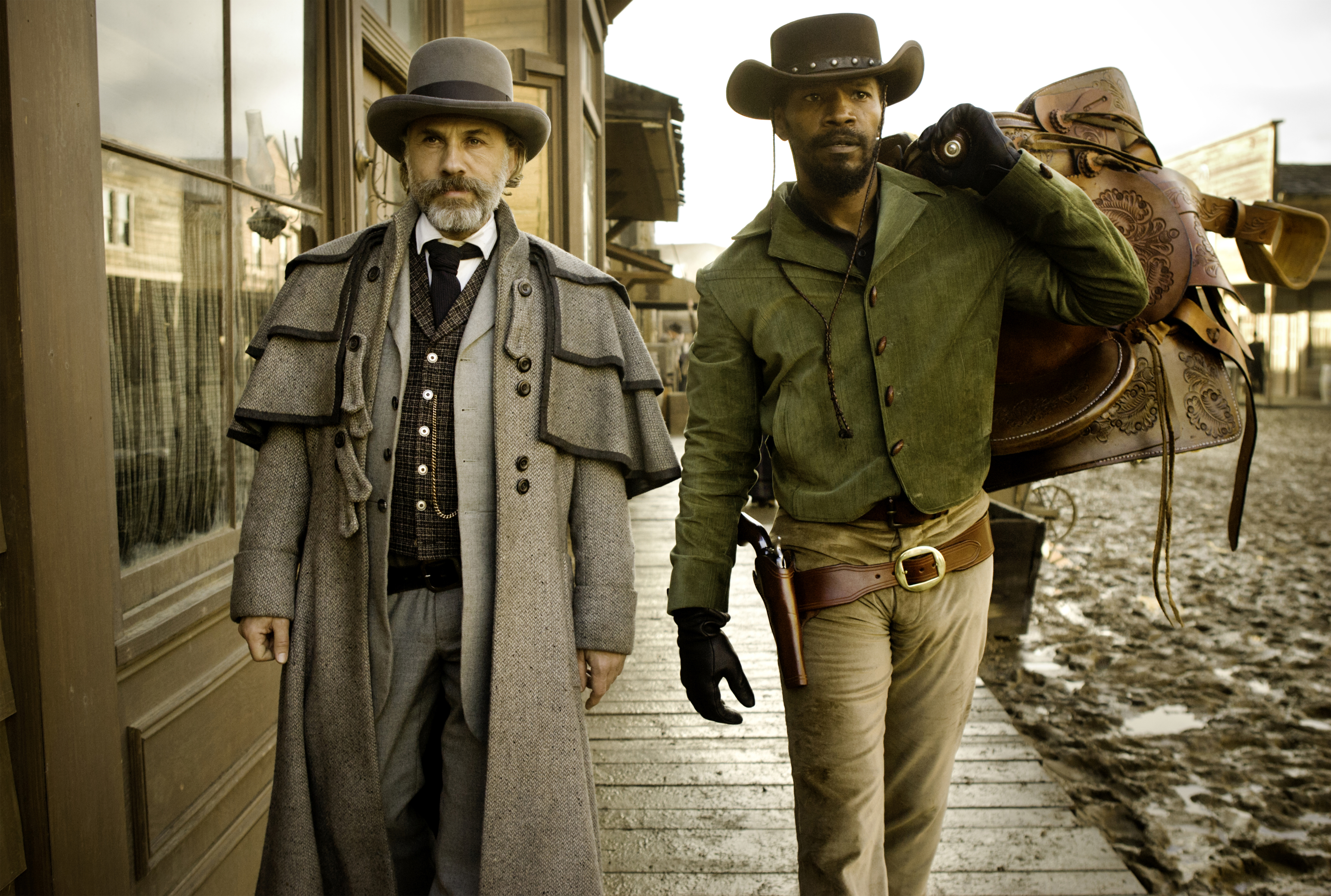Christoph Waltz (left) and Jamie Foxx in “Django Unchained.’’