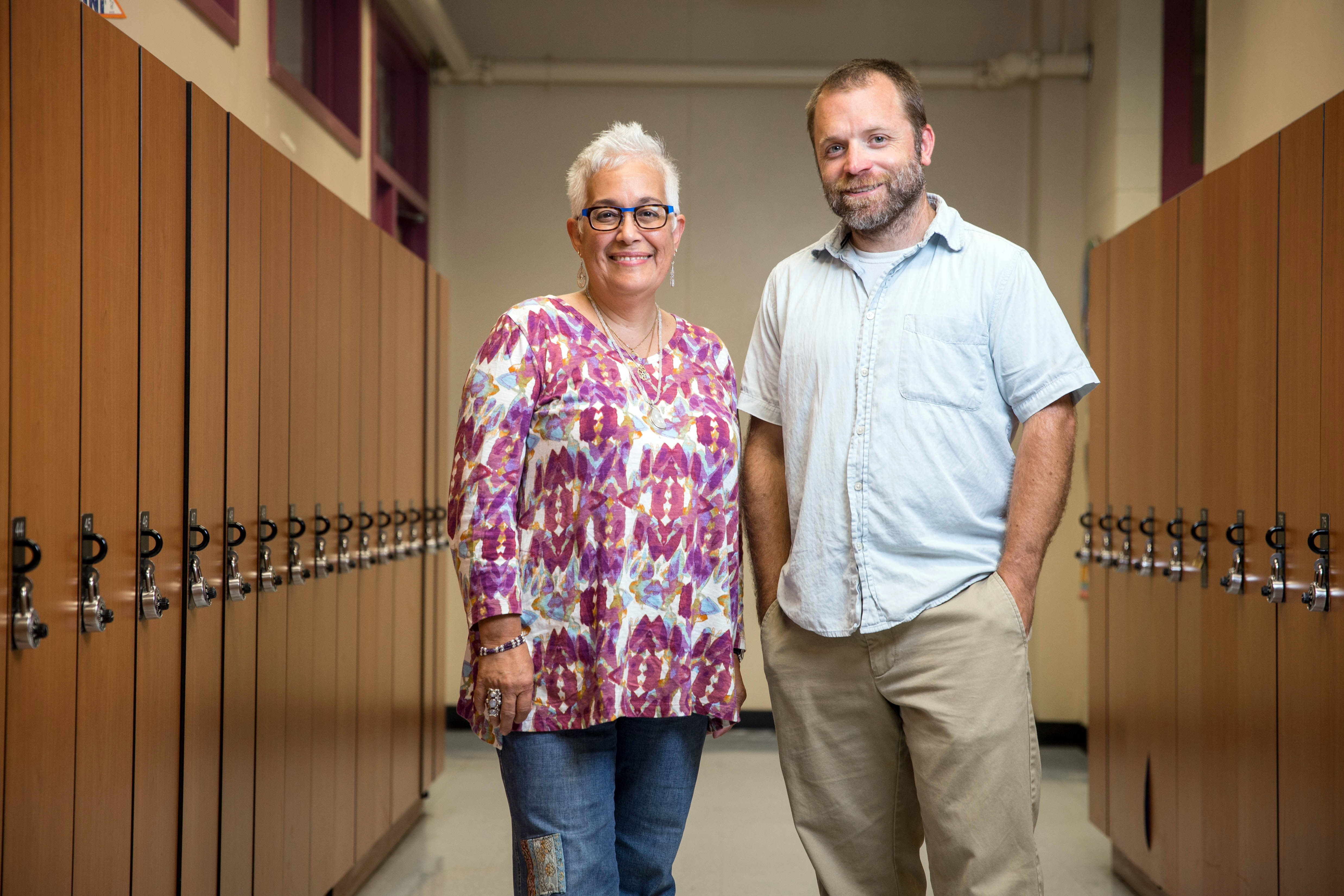 Muniz headmaster Dania Vazquez and assistant headmaster Dan Abramoski say supporting the use of Spanish helps immigrant learners build confidence.