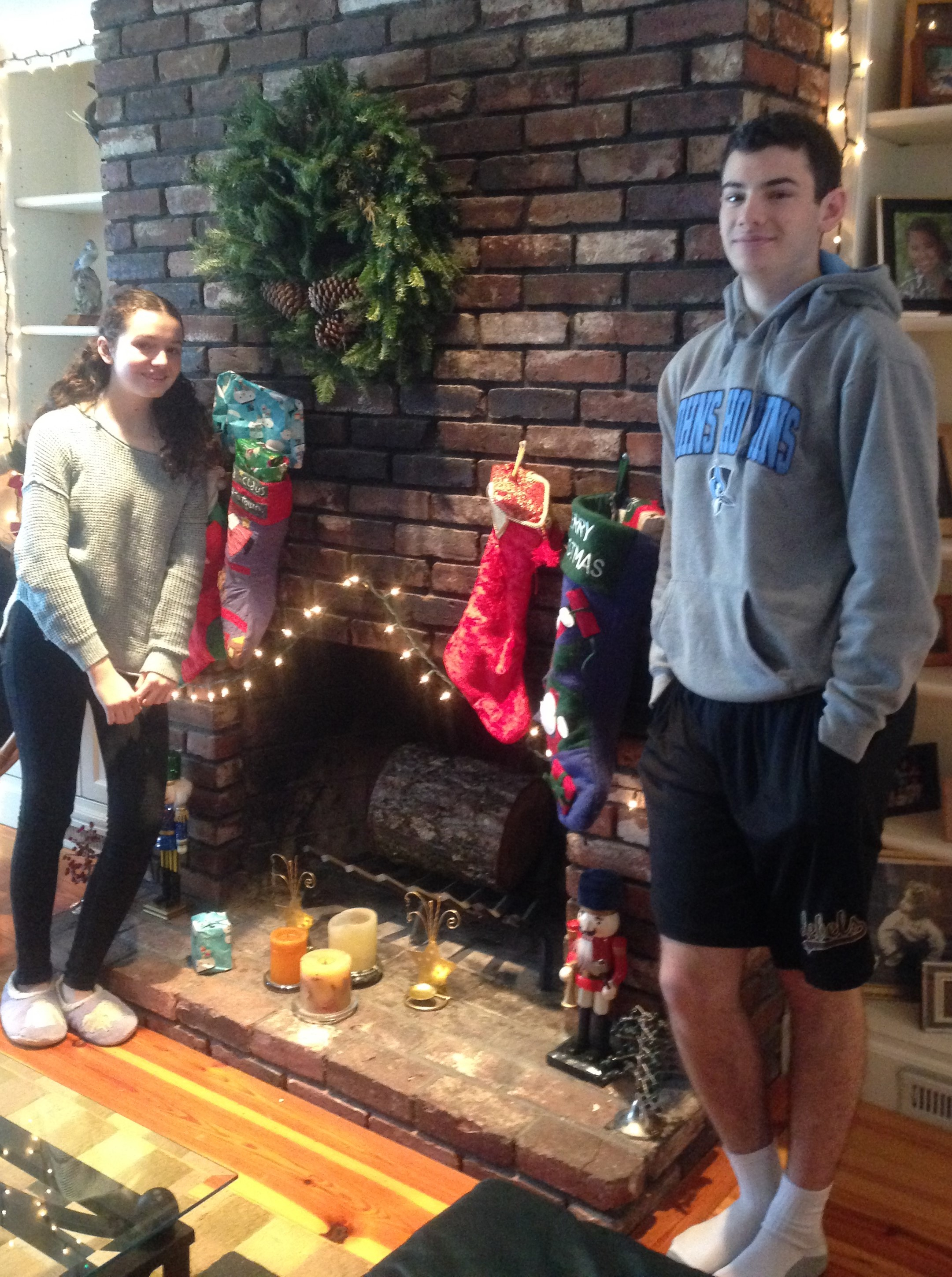 Holly and Tim West helped with the Christmas decorations at author Nancy Shohet West’s home.