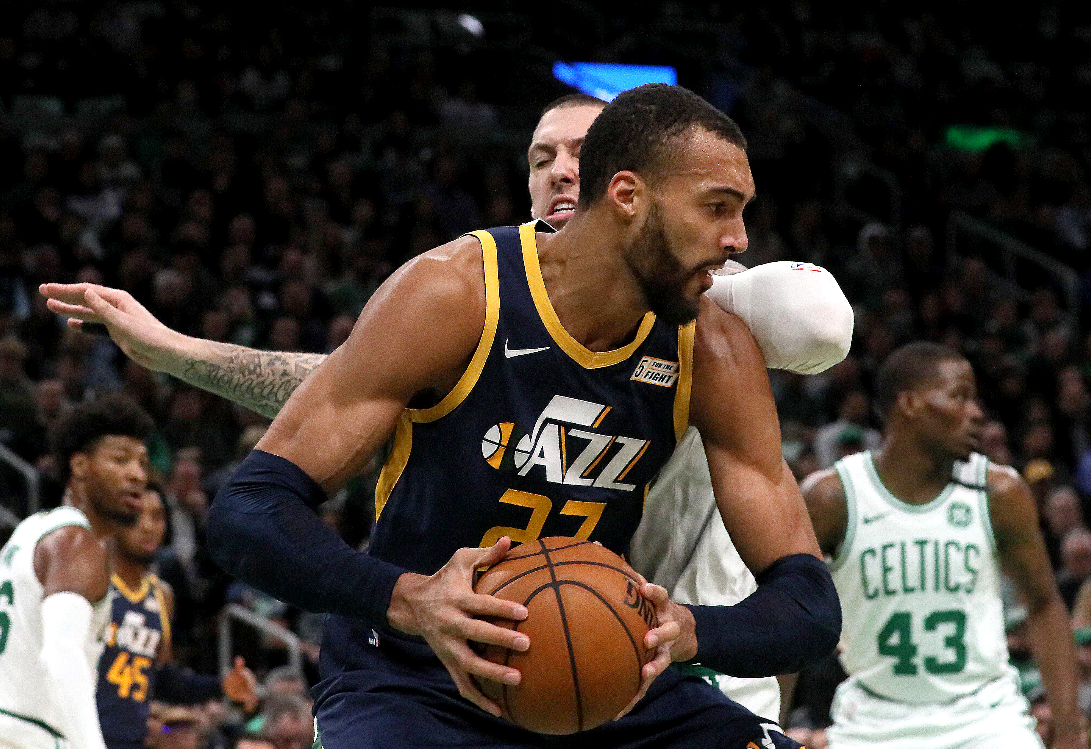 Rudy Gobert and the Jazz went head-to-head with the Celtics at TD Garden recently.