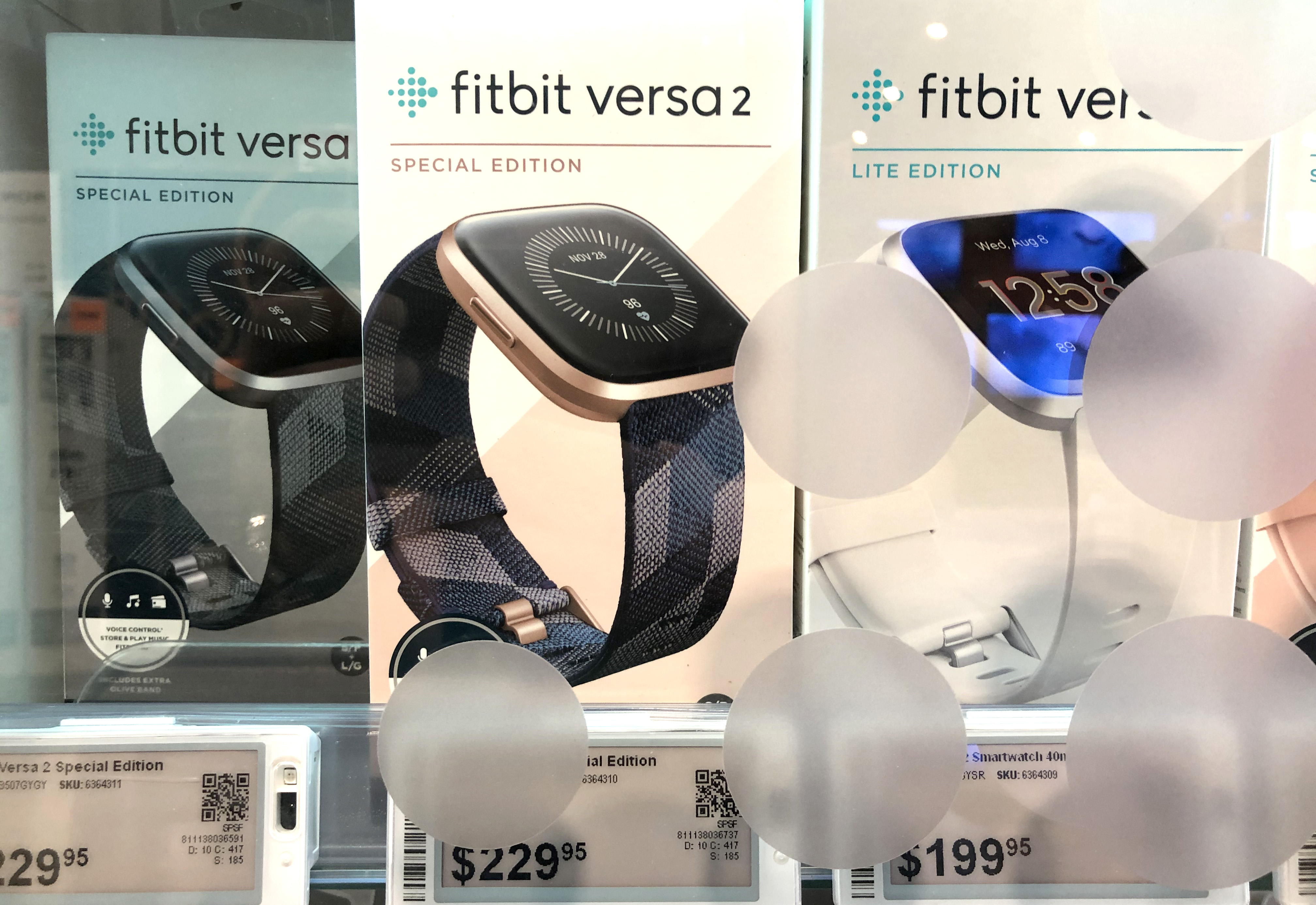 The Fitbit Versa 2 smartwatch is displayed at a Best Buy store on Nov. 1, 2019 in San Rafael, Calif. The wearable tech industry continues to grow.