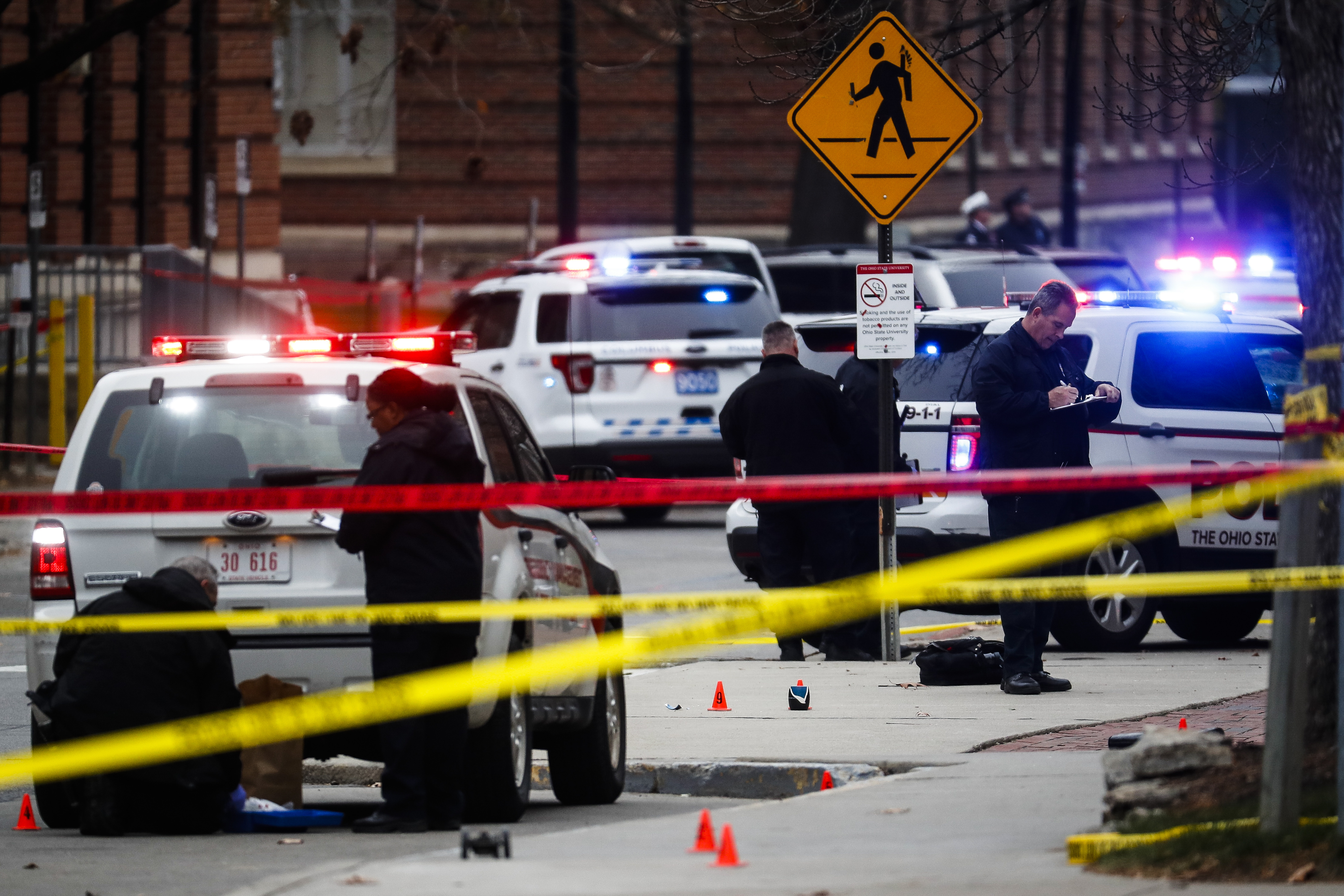 Investigators were at the scene of the attack.