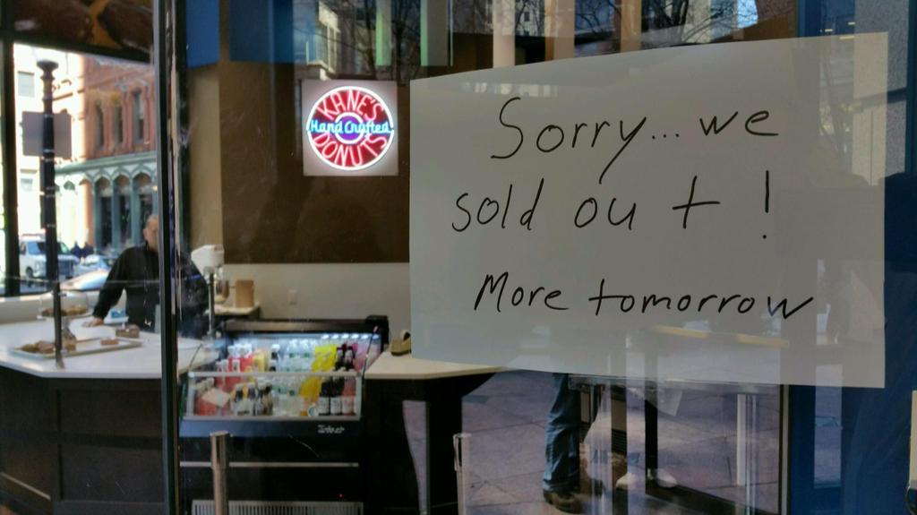 Kane’s sold out of doughnuts just after noon on Wednesday.