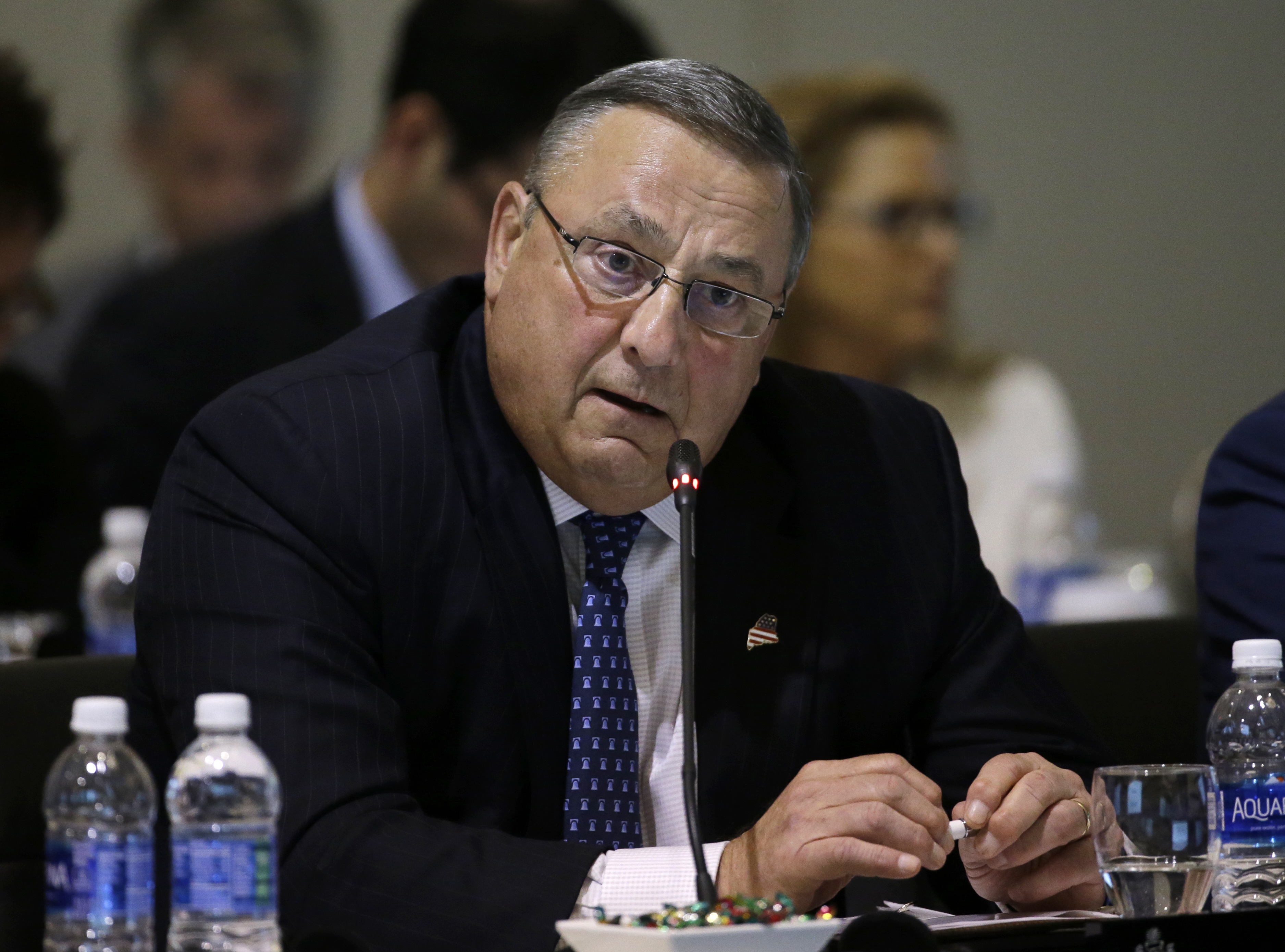 Governor Paul LePage of Maine spoke Monday at Hynes Convention Center.