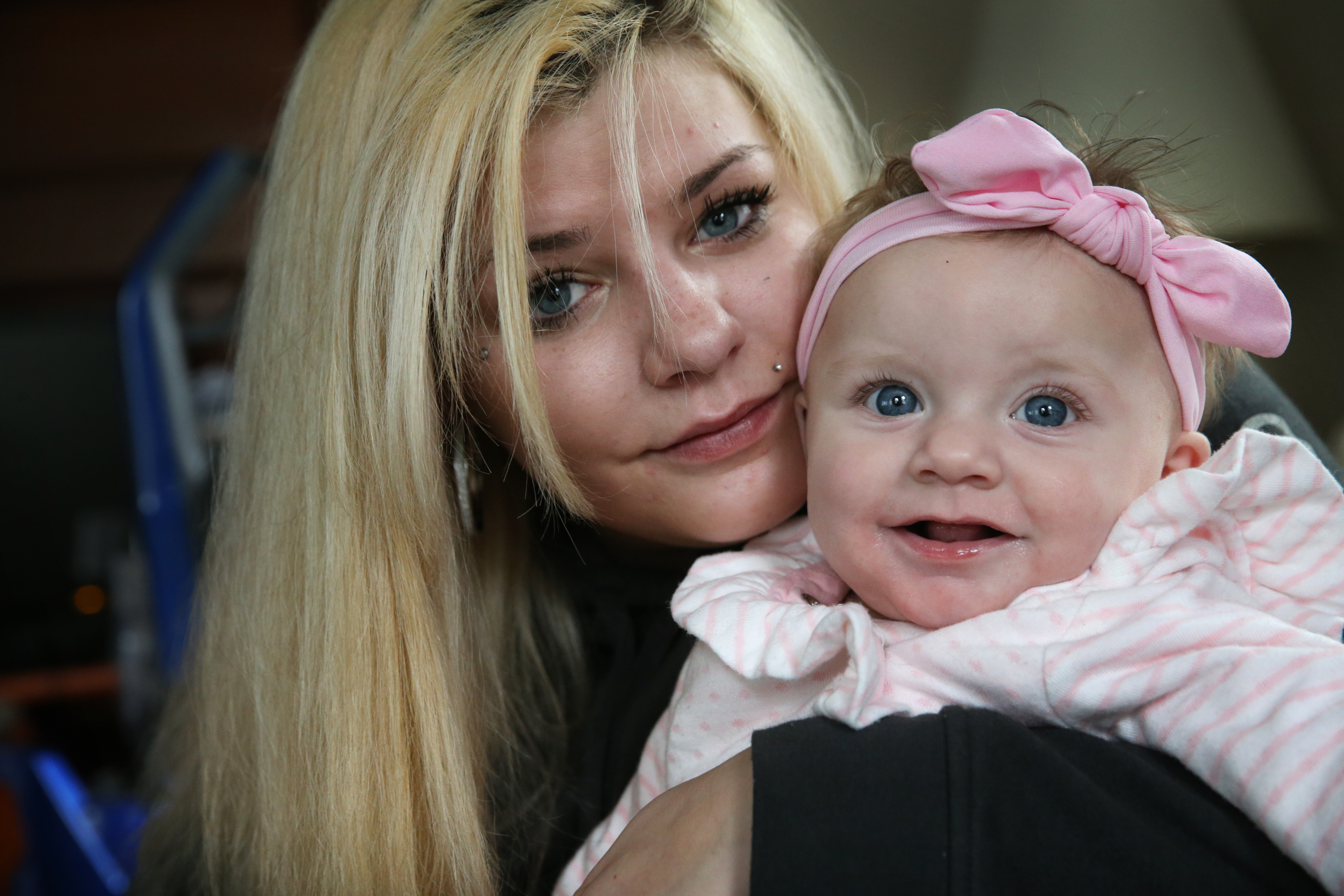 Dajia Brown and Brooklyn are one of about 60 mother-infant pairs being treated at Boston Medical Center.