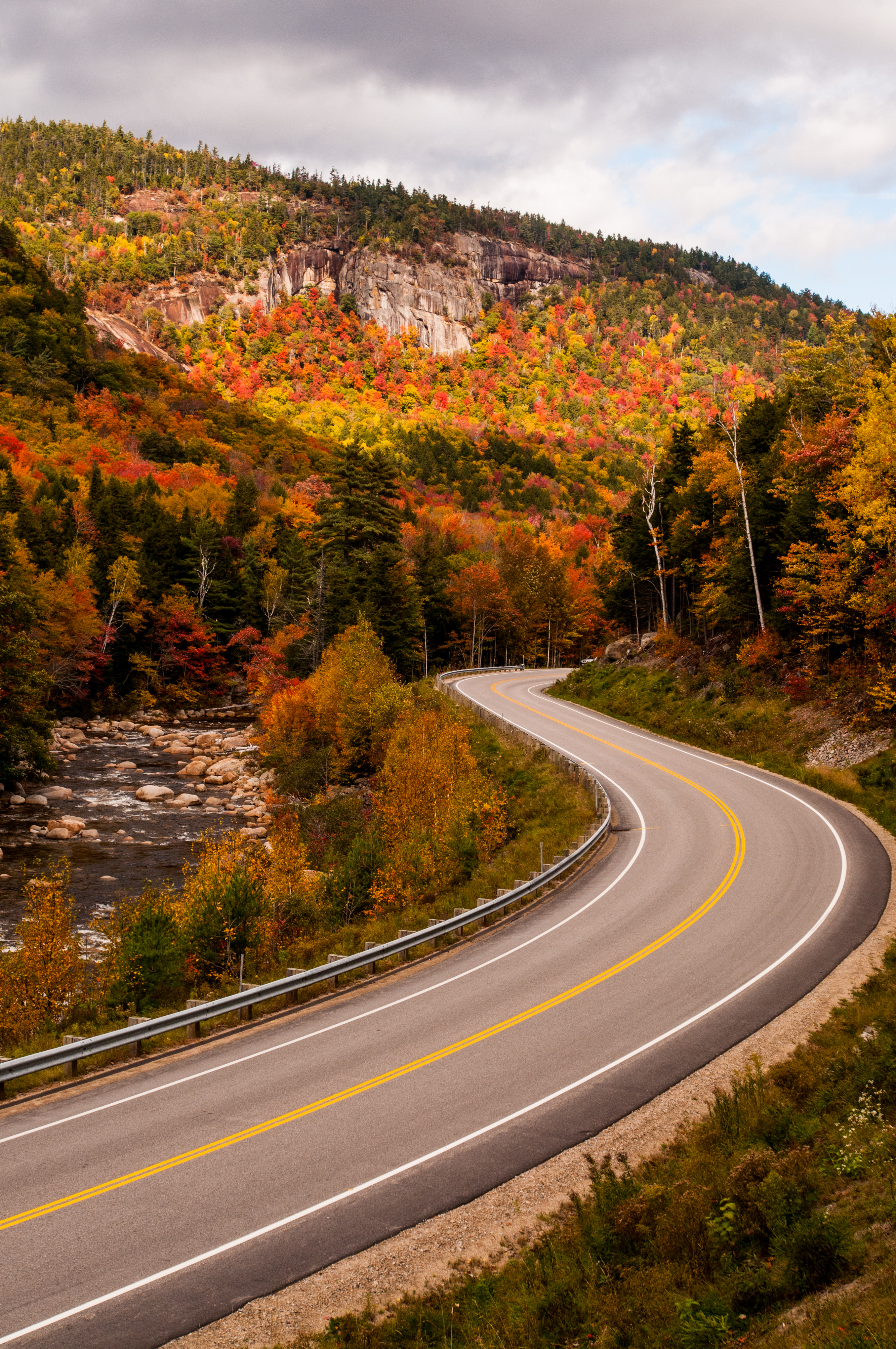 A section of New Hampshire’s Kancamagus Highway.