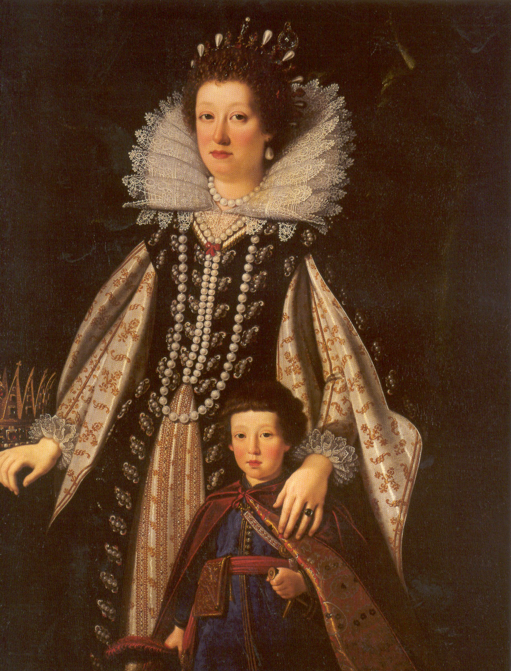 Maria Maddalena of Austria with her son, the Future Ferdinand II, circa 1623.