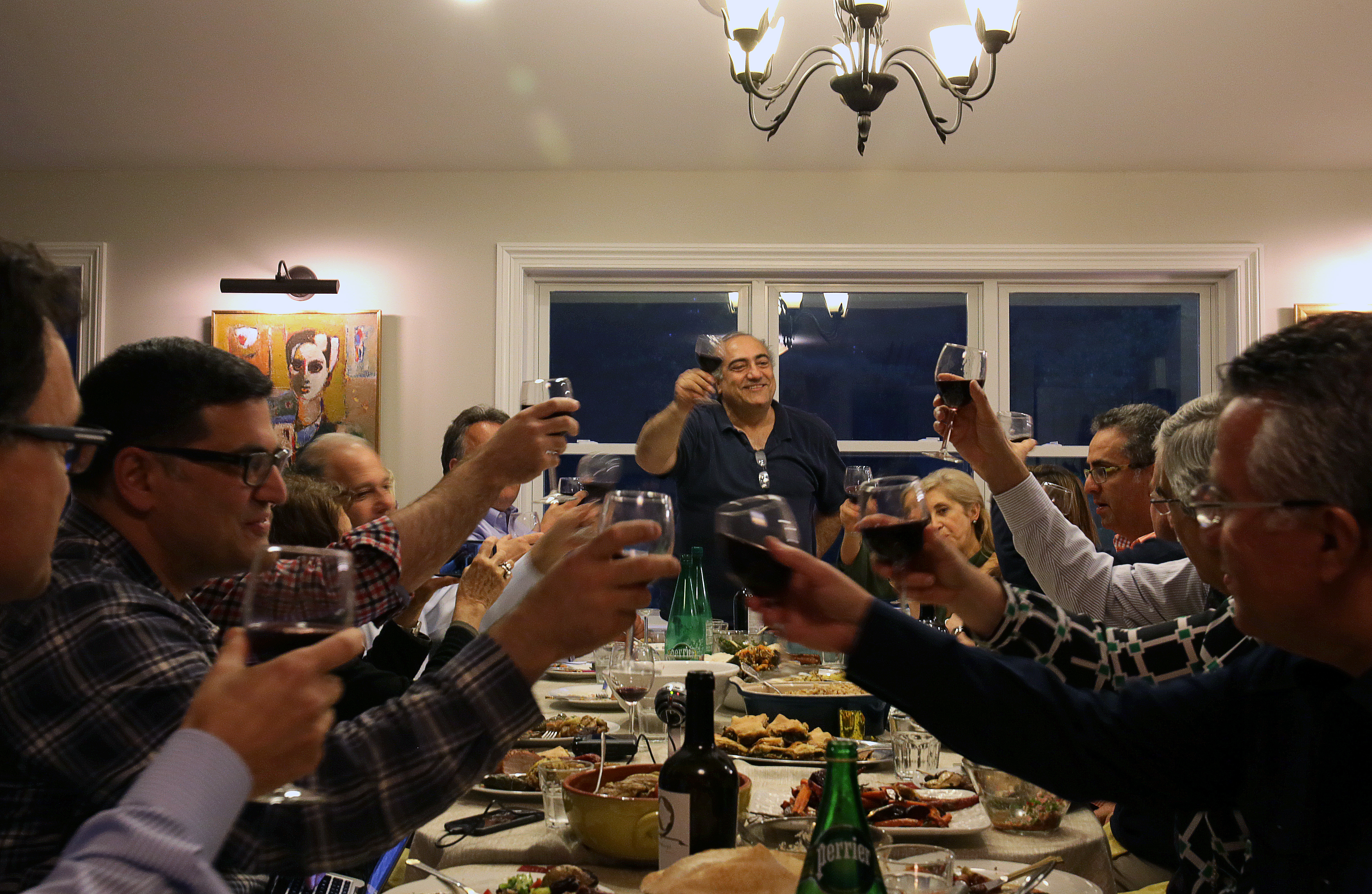 Nazo Derkevorkian toasts the guests.