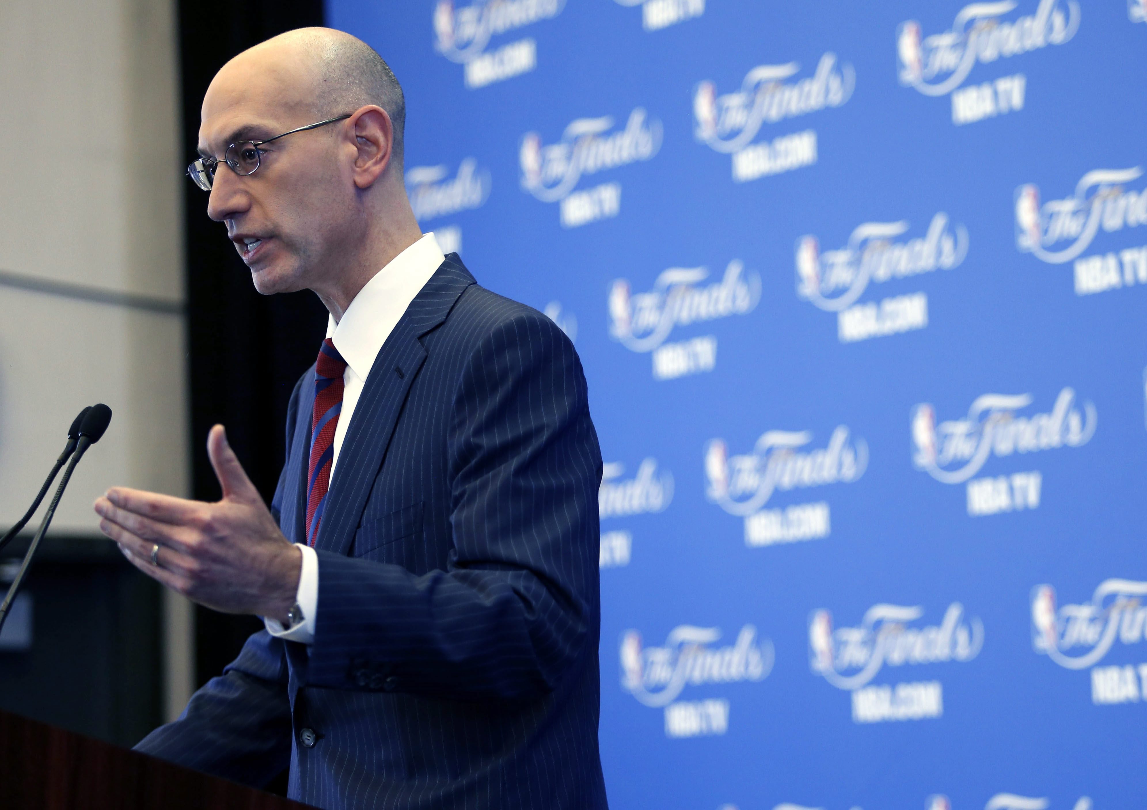 NBA Commissioner Adam Silver spoke to the media during a press conference before the start of the first game of this year’s NBA Finals.