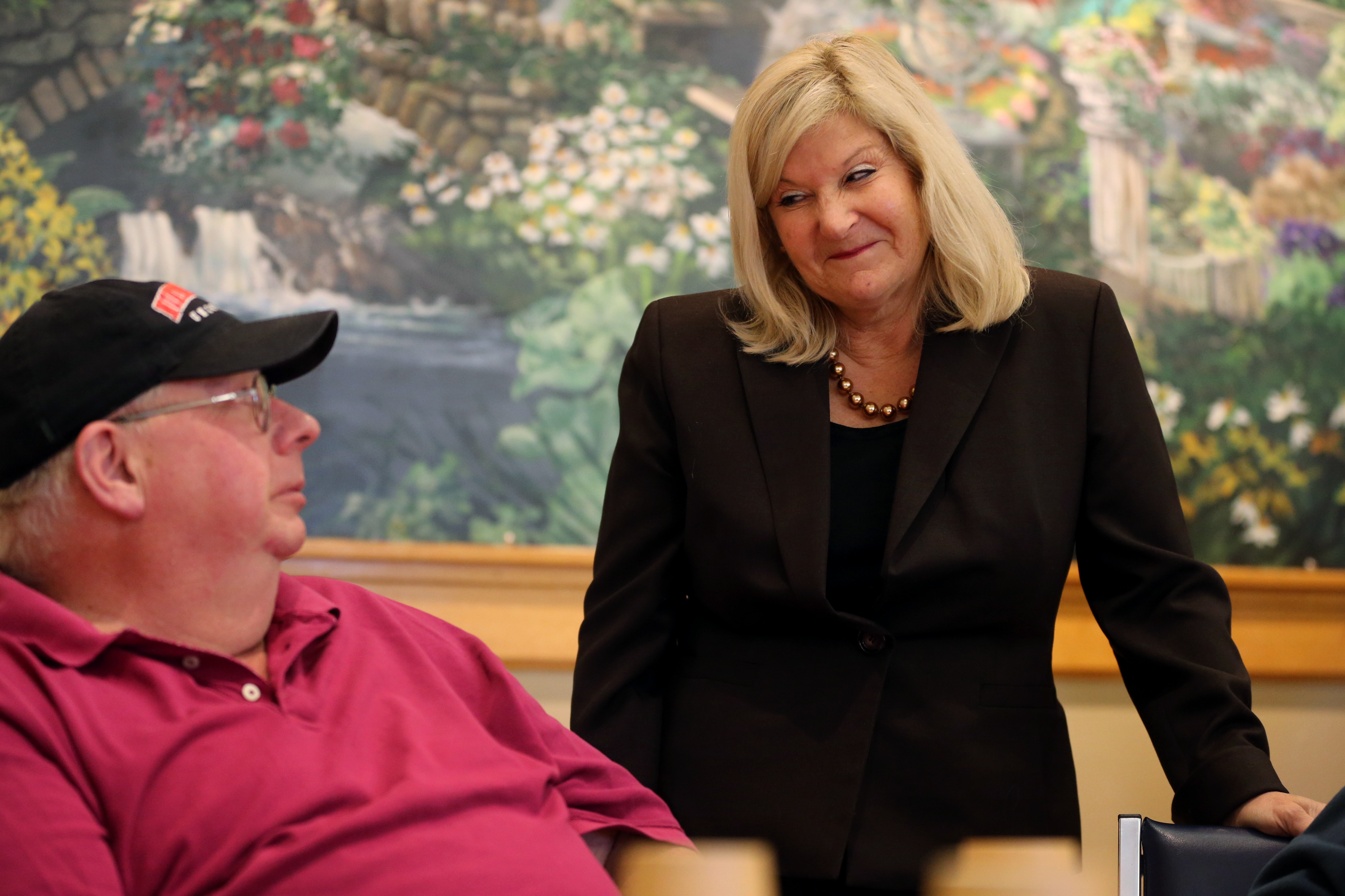 Julie Hall, a state representative candidate, visited Attleboro’s senior center.