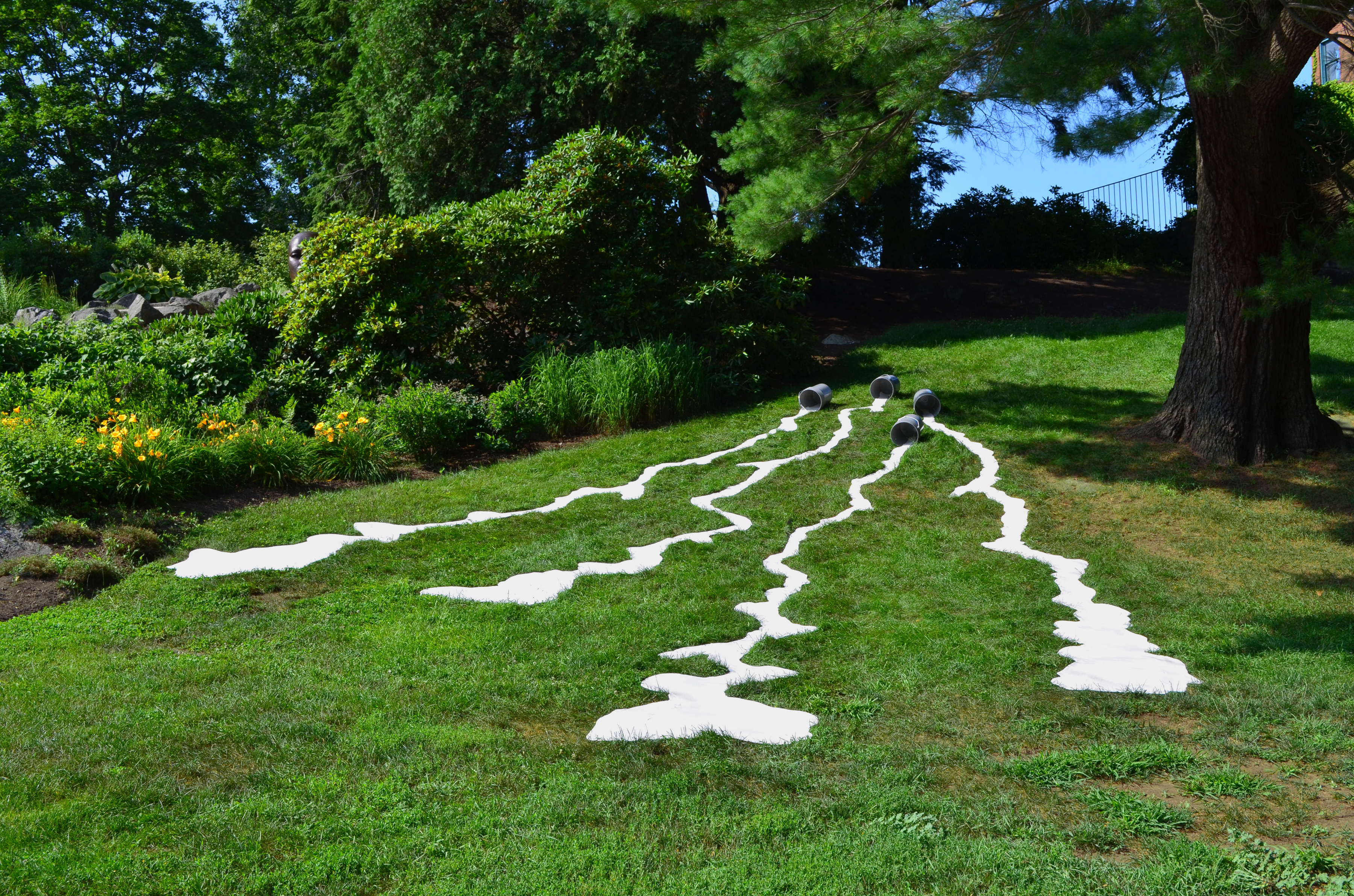 Stephan’s “Spilled Paint” pays homeage to Robert Smithson’s legendary land-art performances.