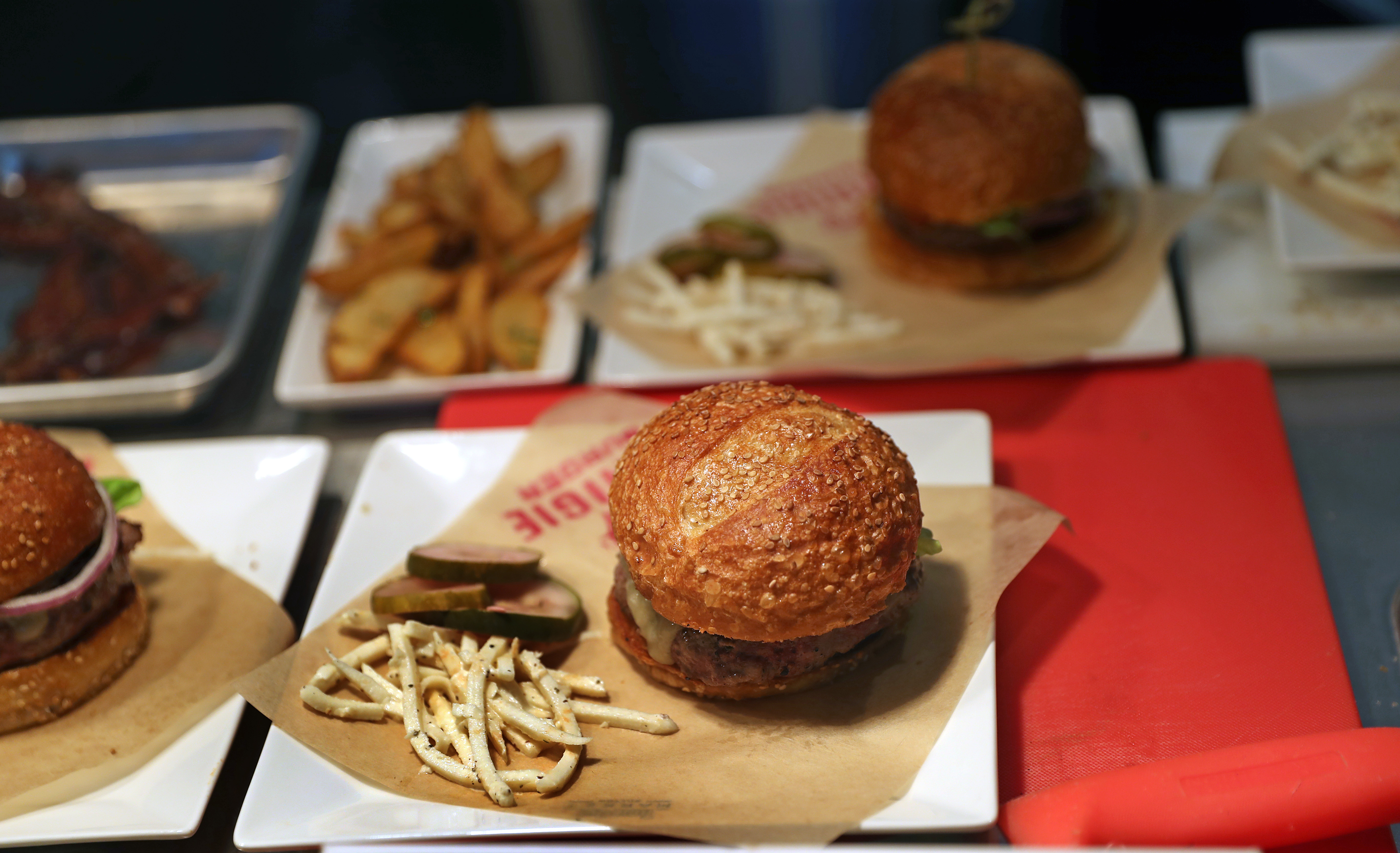 A meal from Craigie Burger, chef Tony Maws’s contribution to Time Out Market in the Fenway.