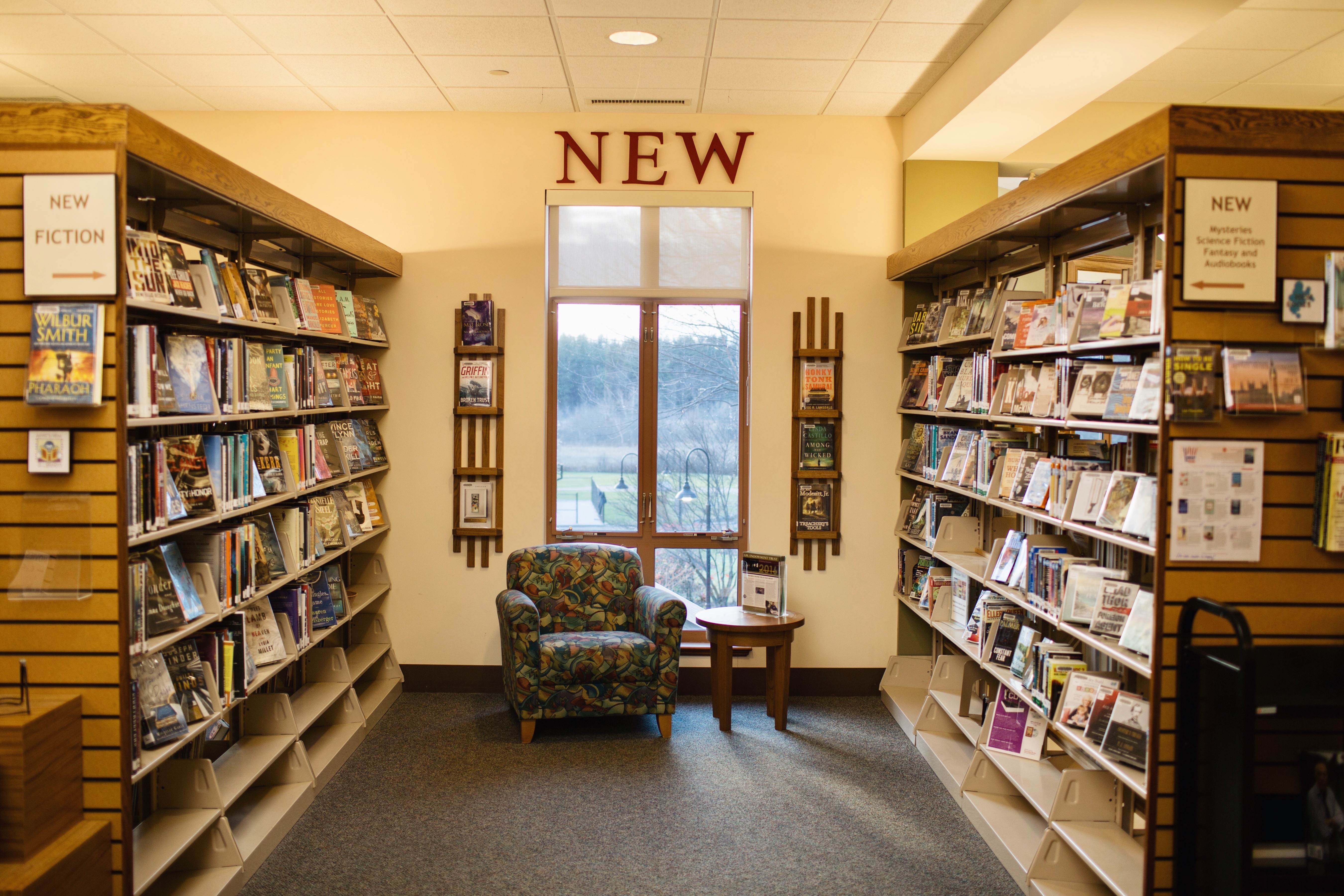 Inside the public library.