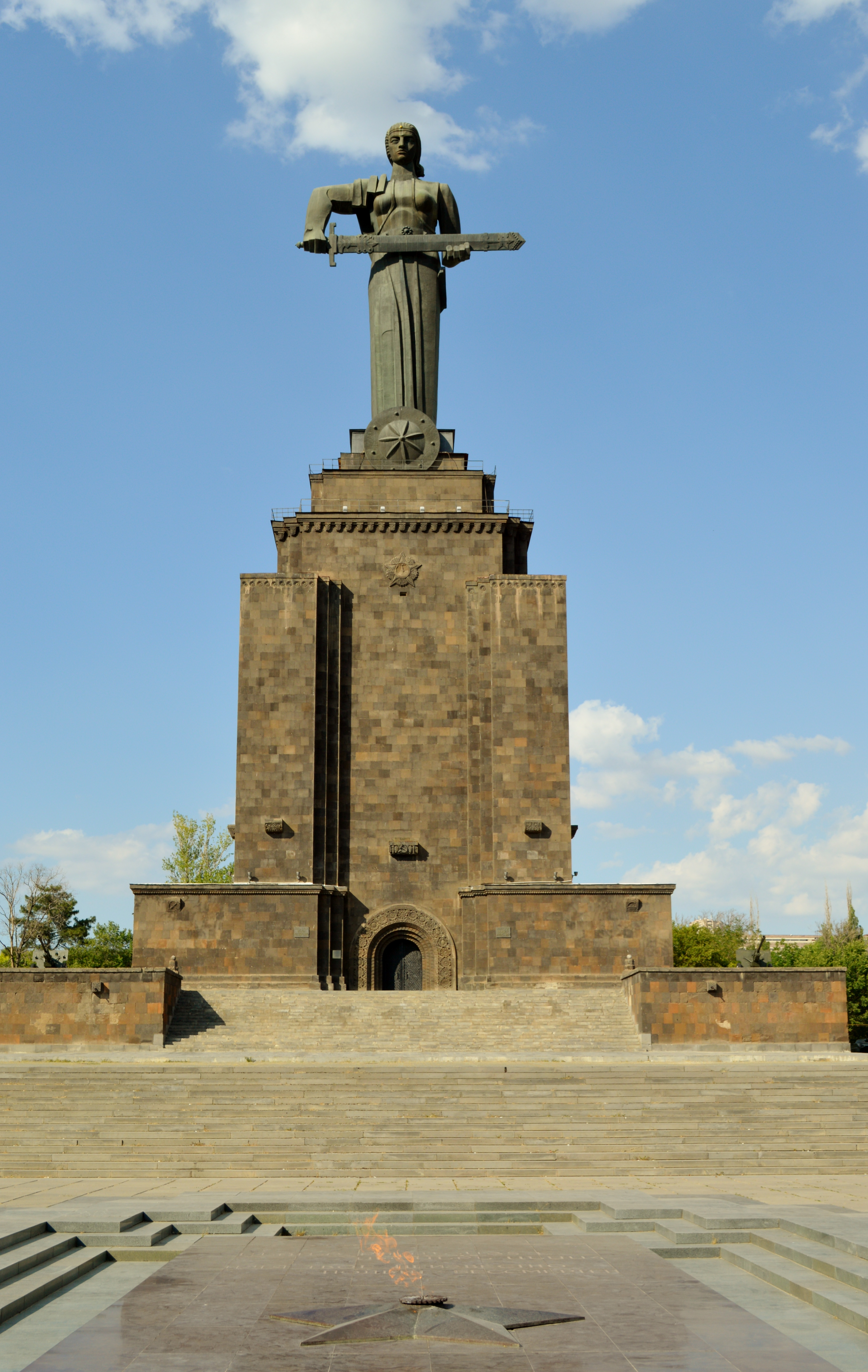 In the Monument area of Yerevan, the hammered copper figure of Mother Armenia, her pedestal a military museum.