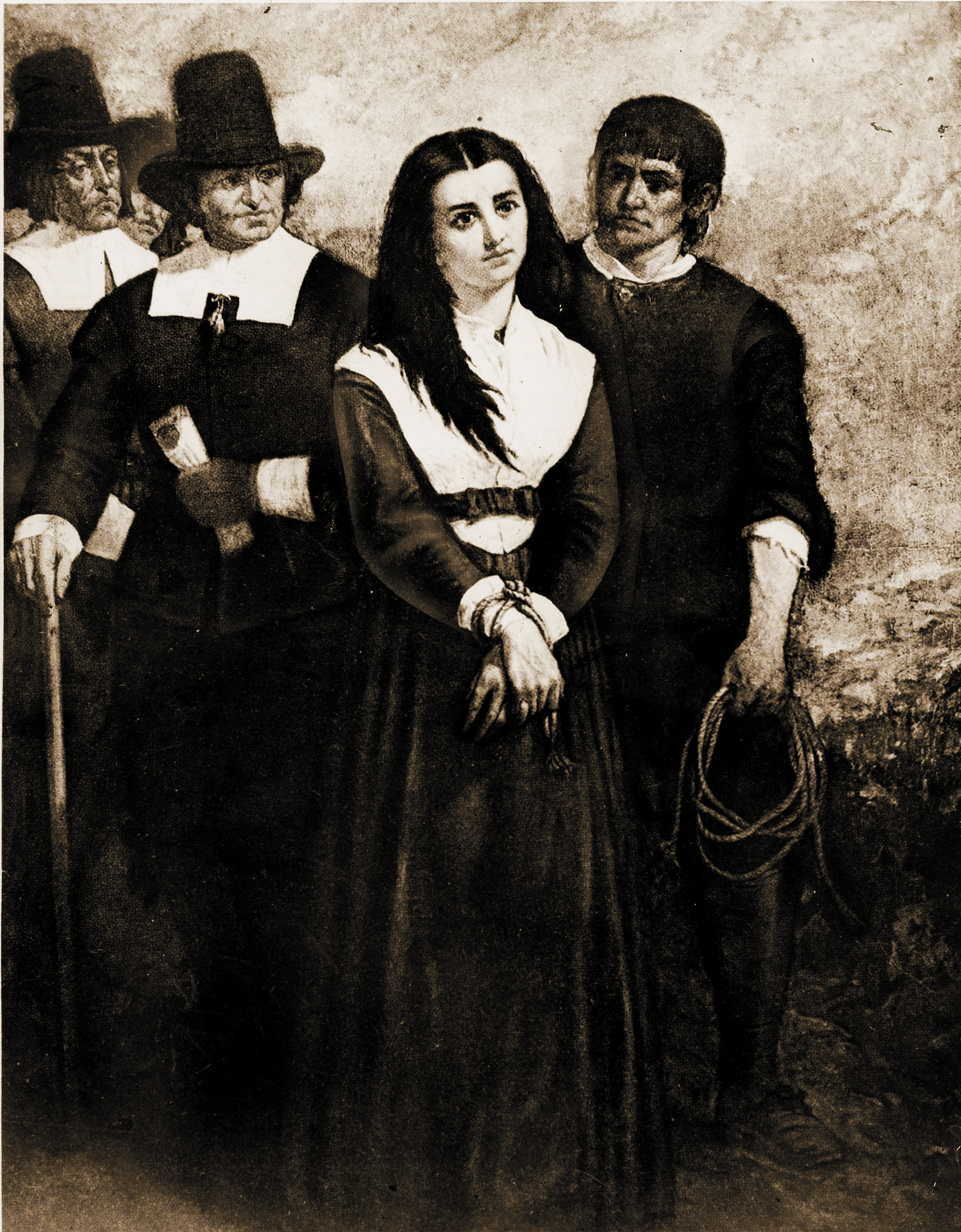An artist’s depiction of a “witch” being led to her death. Thomas Satterwhite Noble painted "The Salem Martyr" in 1869.