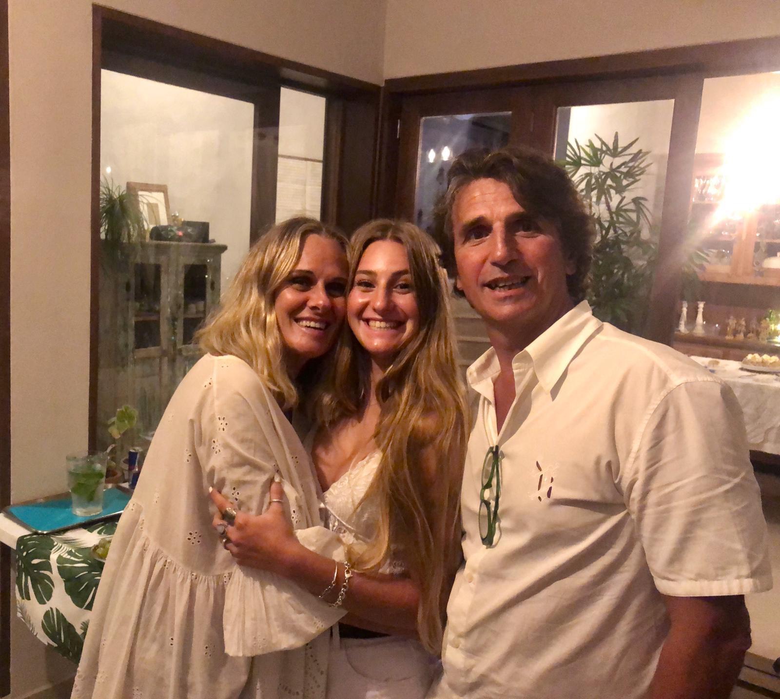 Nicola Bogani with his wife, Raffaella, and daughter, Gaia. Bogani is a Celtics fan living in Italy.