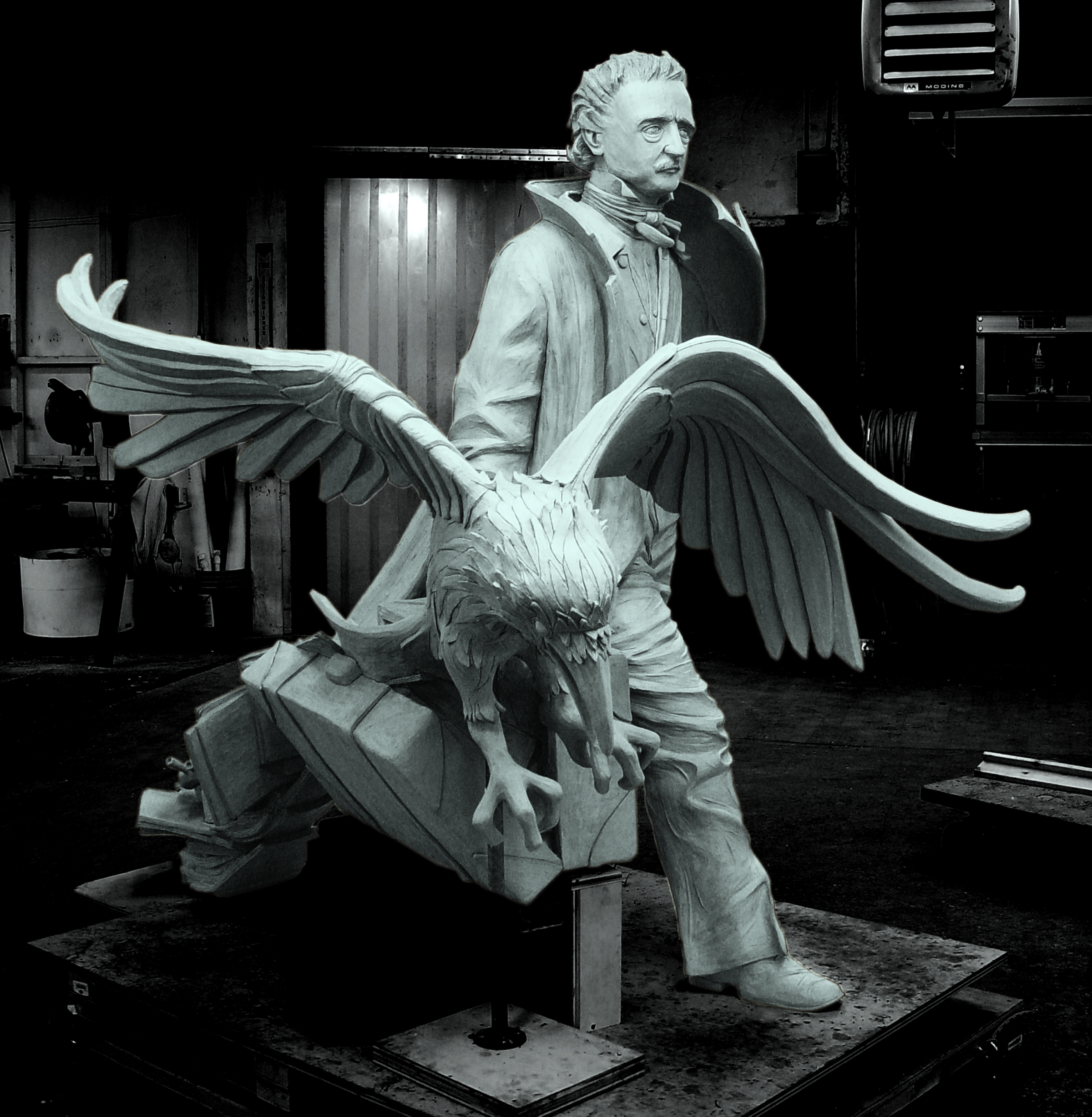 A brass version of this clay model will be unveiled Sunday in honor of the revered author and reluctant Boston native son.