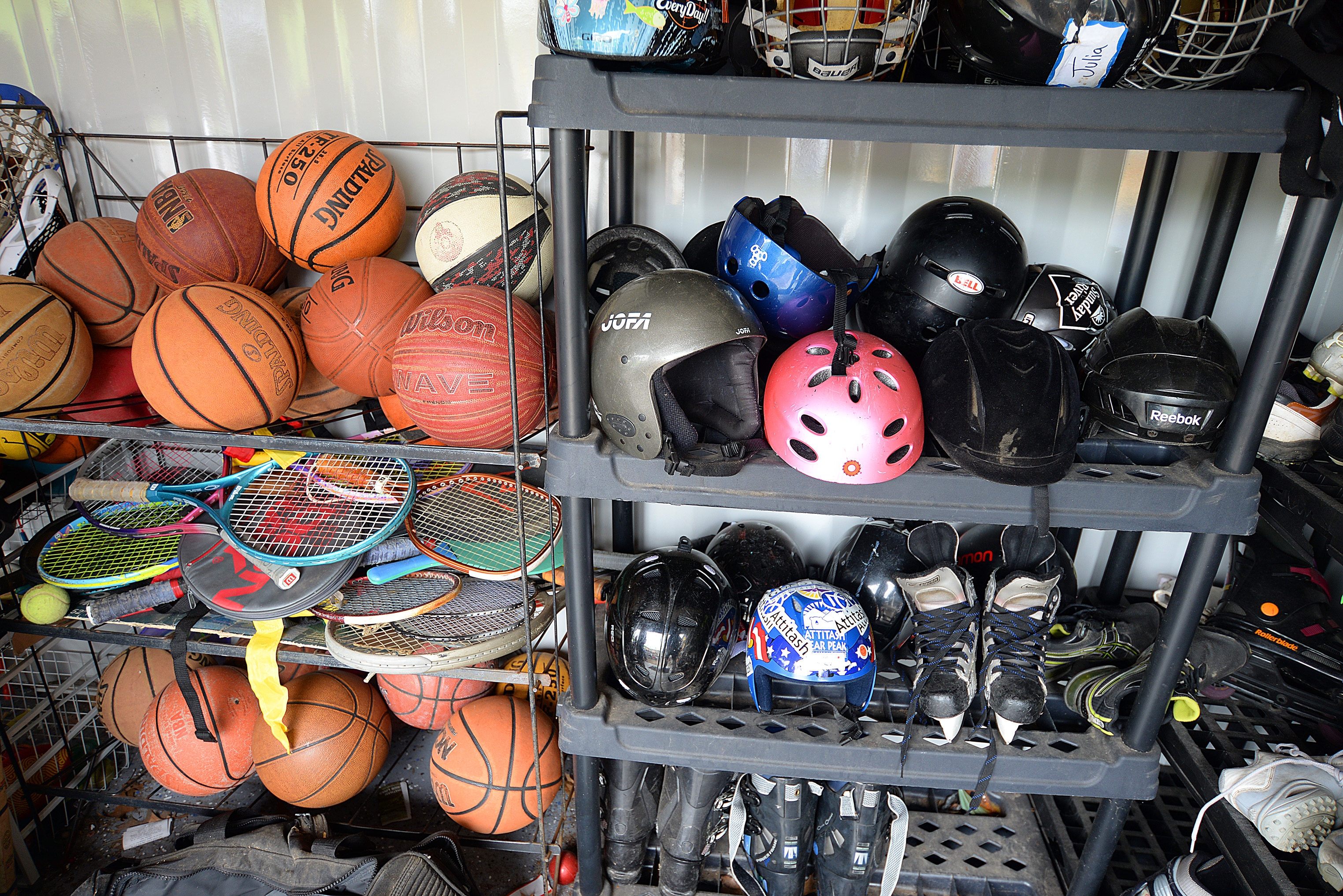 Lots of sports items are available for free at the Hingham transfer station’s SWAP Shop.